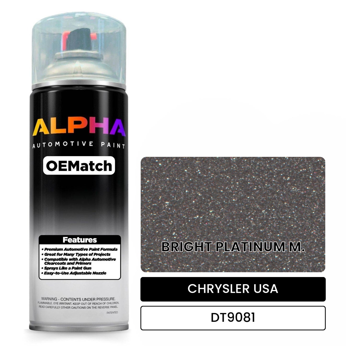 CHRYSLER USA BRIGHT PLATINUM M. DT9081 OEMatch Spraycan