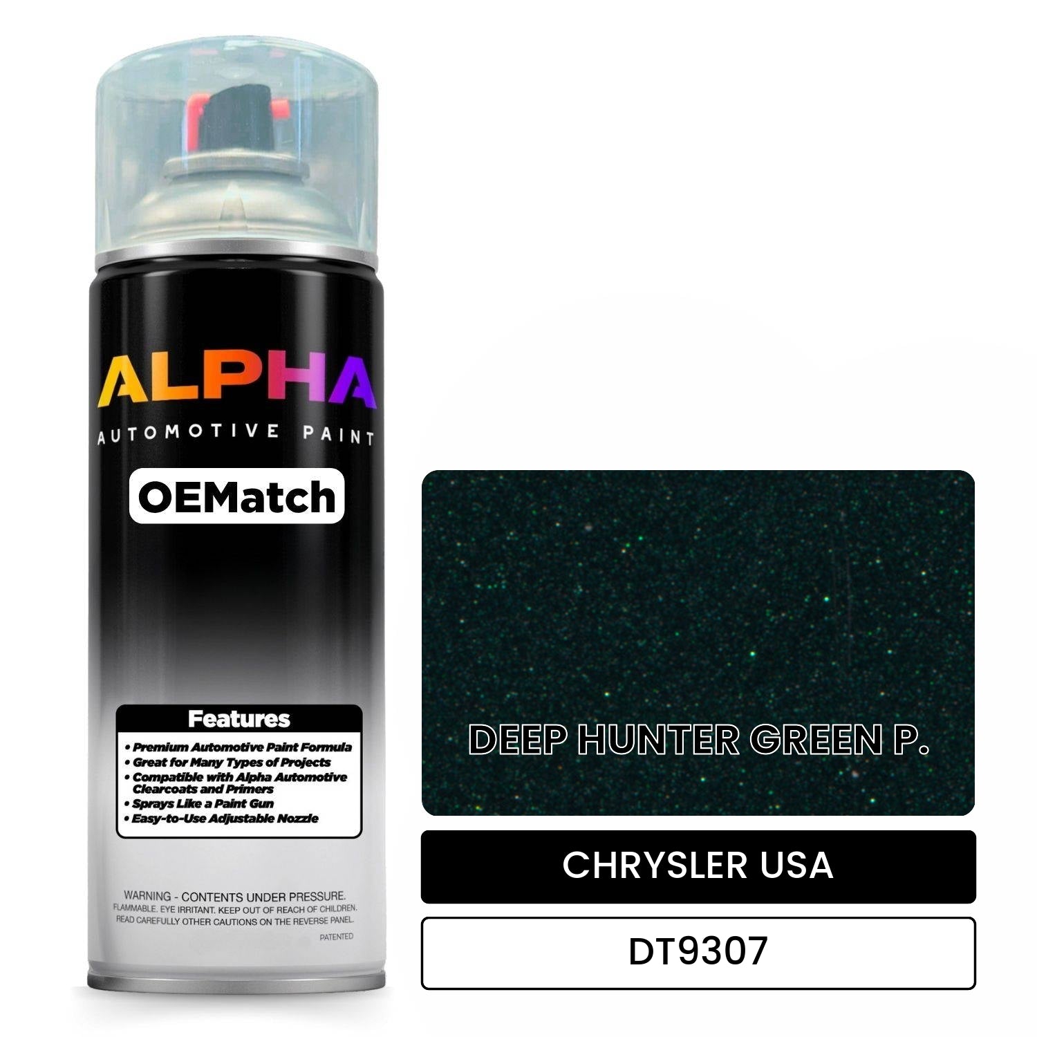 CHRYSLER USA DEEP HUNTER GREEN P. DT9307 OEMatch Spraycan