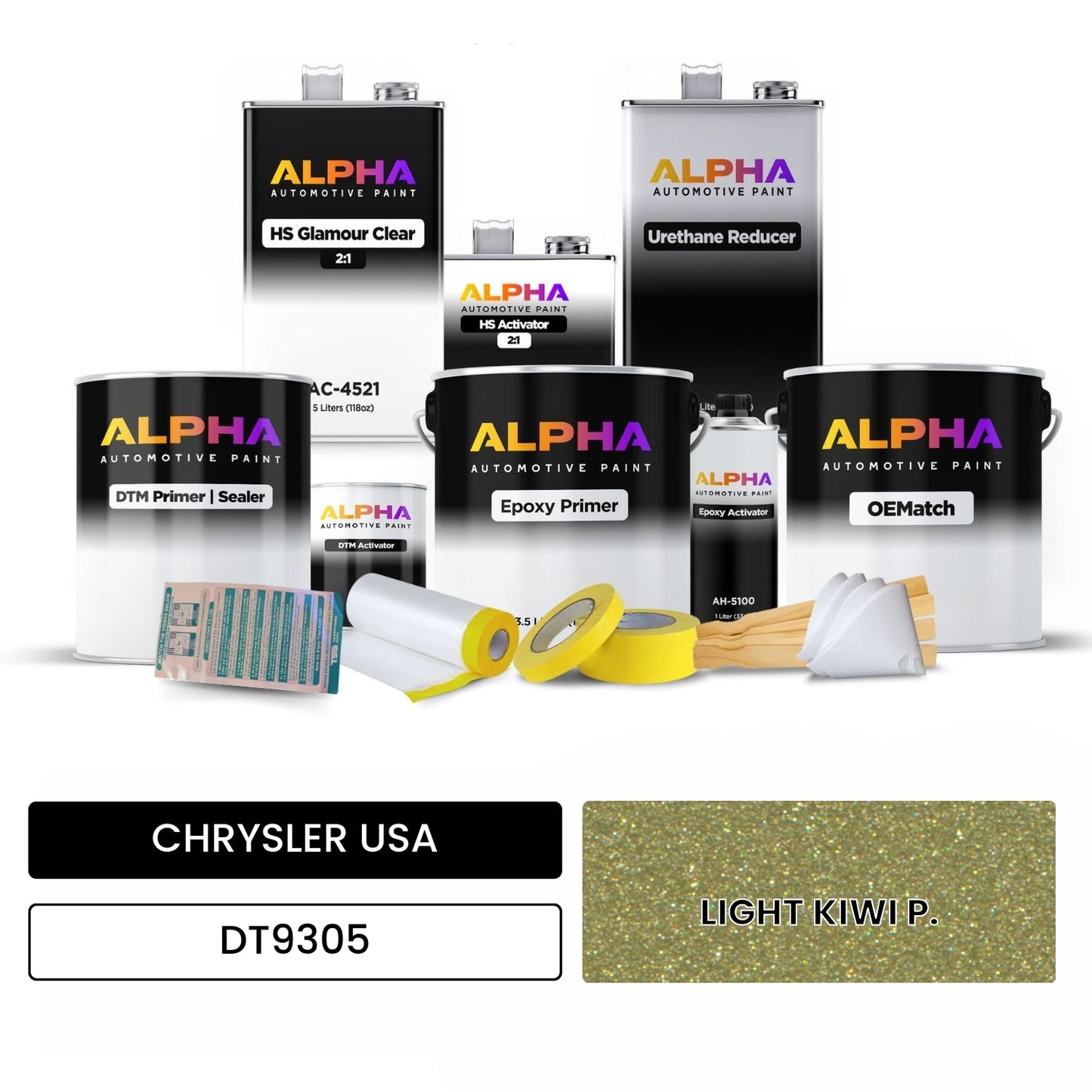 CHRYSLER USA LIGHT KIWI P. DT9305 OEMatch Vehicle Paint Kit