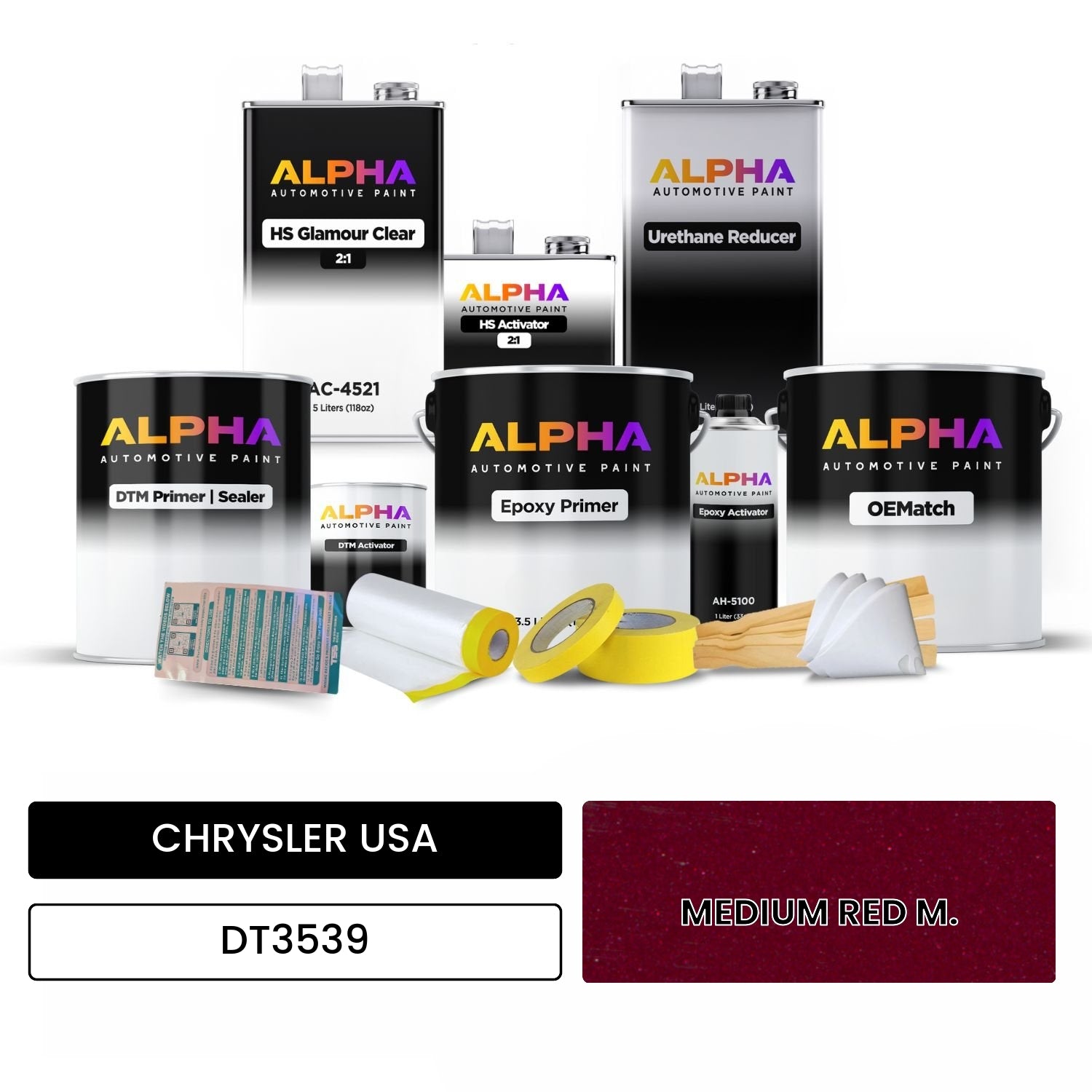 CHRYSLER USA MEDIUM RED M. DT3539 OEMatch Vehicle Paint Kit