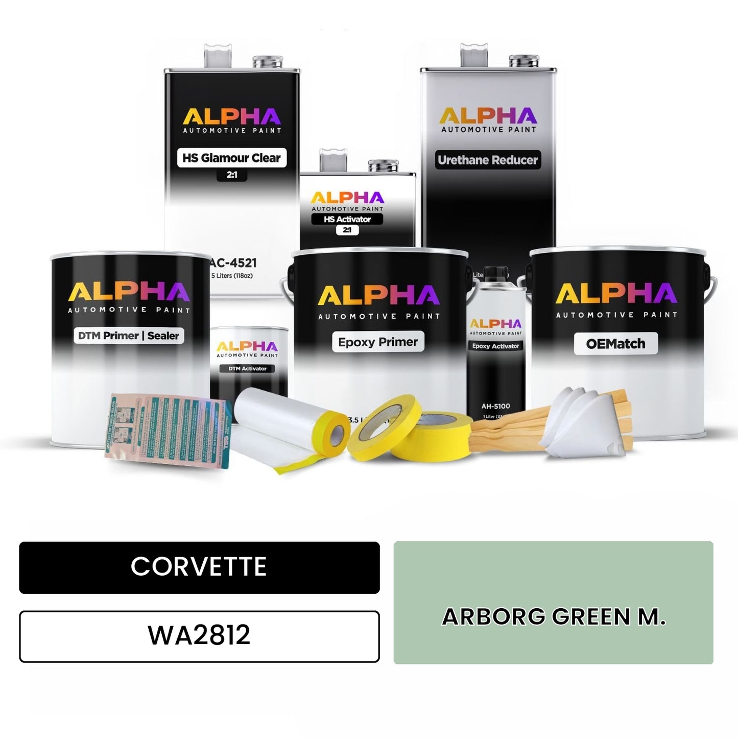 CORVETTE ARBORG GREEN M. WA2812 OEMatch Vehicle Paint Kit