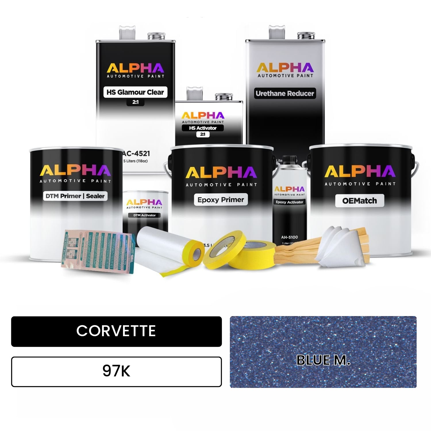 CORVETTE BLUE M. 97K OEMatch Vehicle Paint Kit