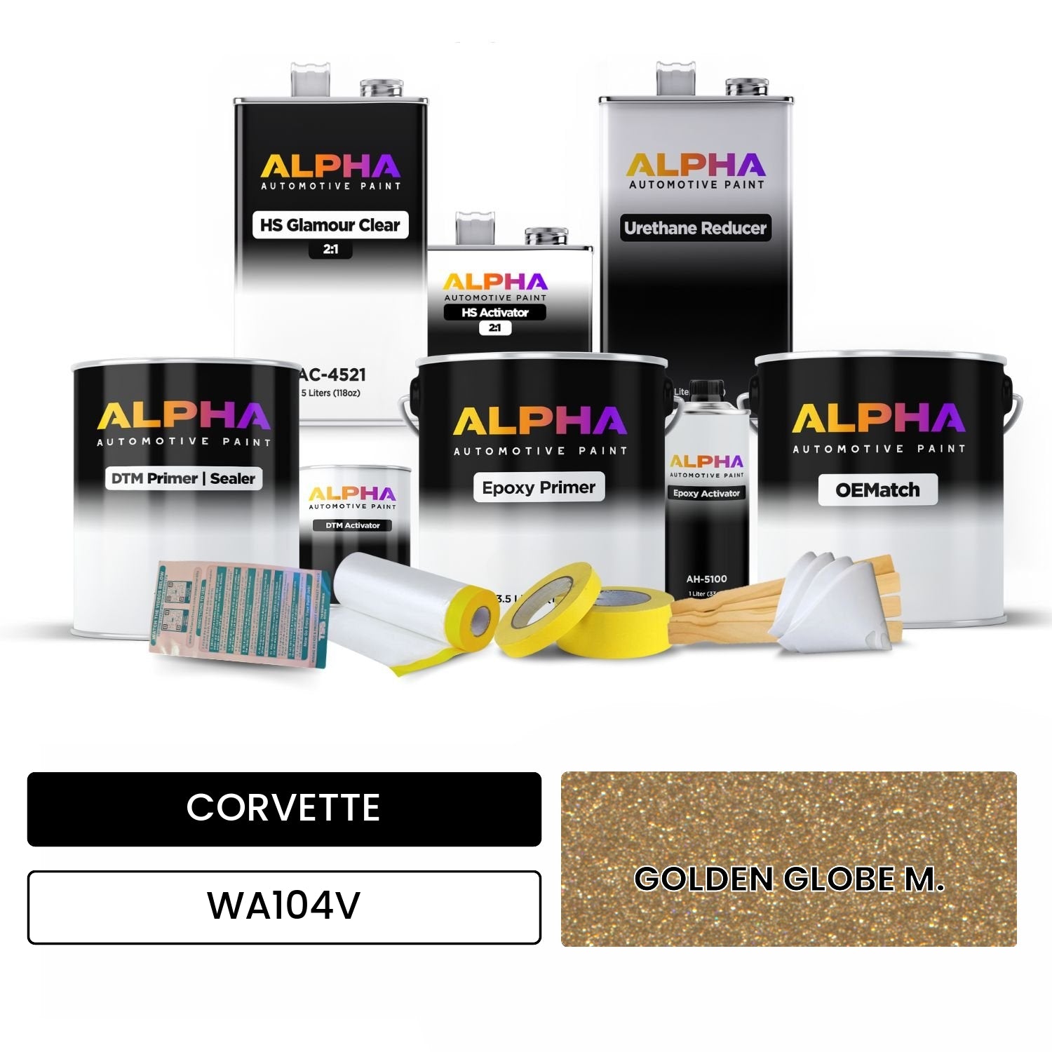 CORVETTE GOLDEN GLOBE M. WA104V OEMatch Vehicle Paint Kit