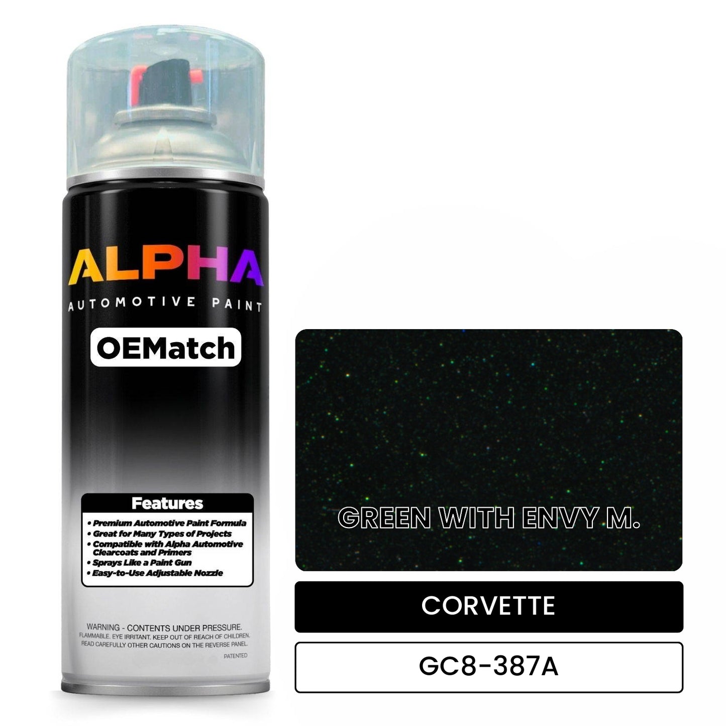 CORVETTE GREEN WITH ENVY M. GC8-387A OEMatch Spraycan