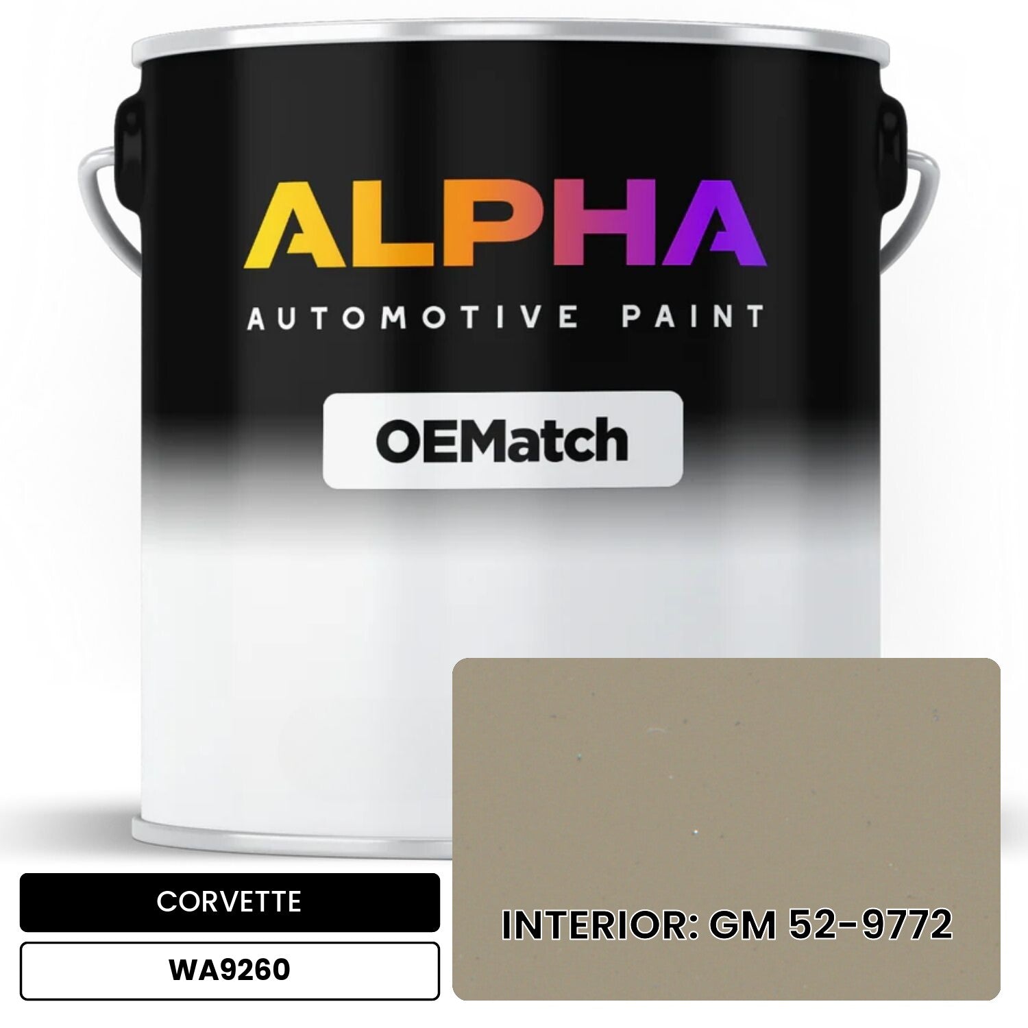 CORVETTE INTERIOR: GM 52-9772 WA9260 OEMatch Basecoat