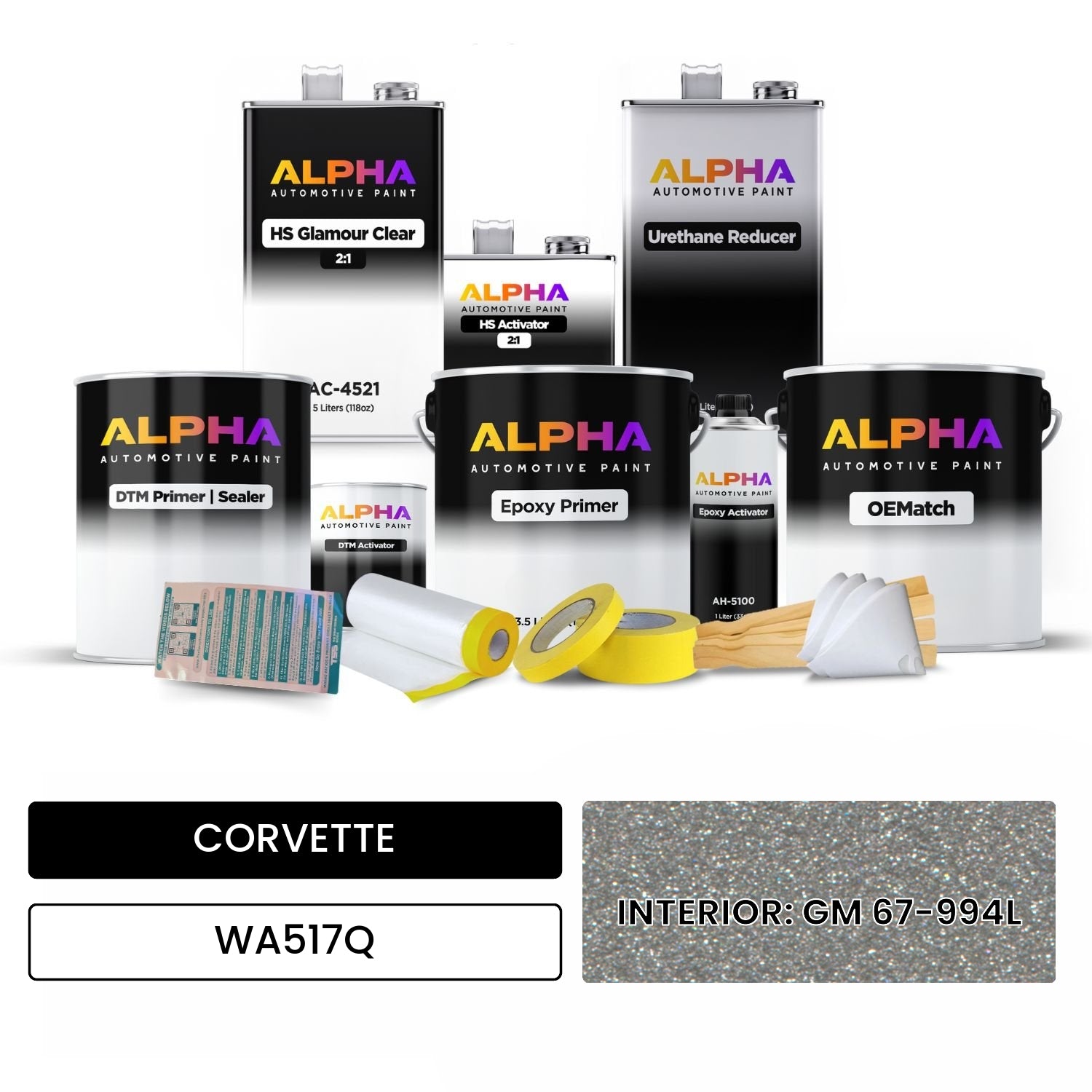 CORVETTE INTERIOR: GM 67-994L WA517Q OEMatch Vehicle Paint Kit