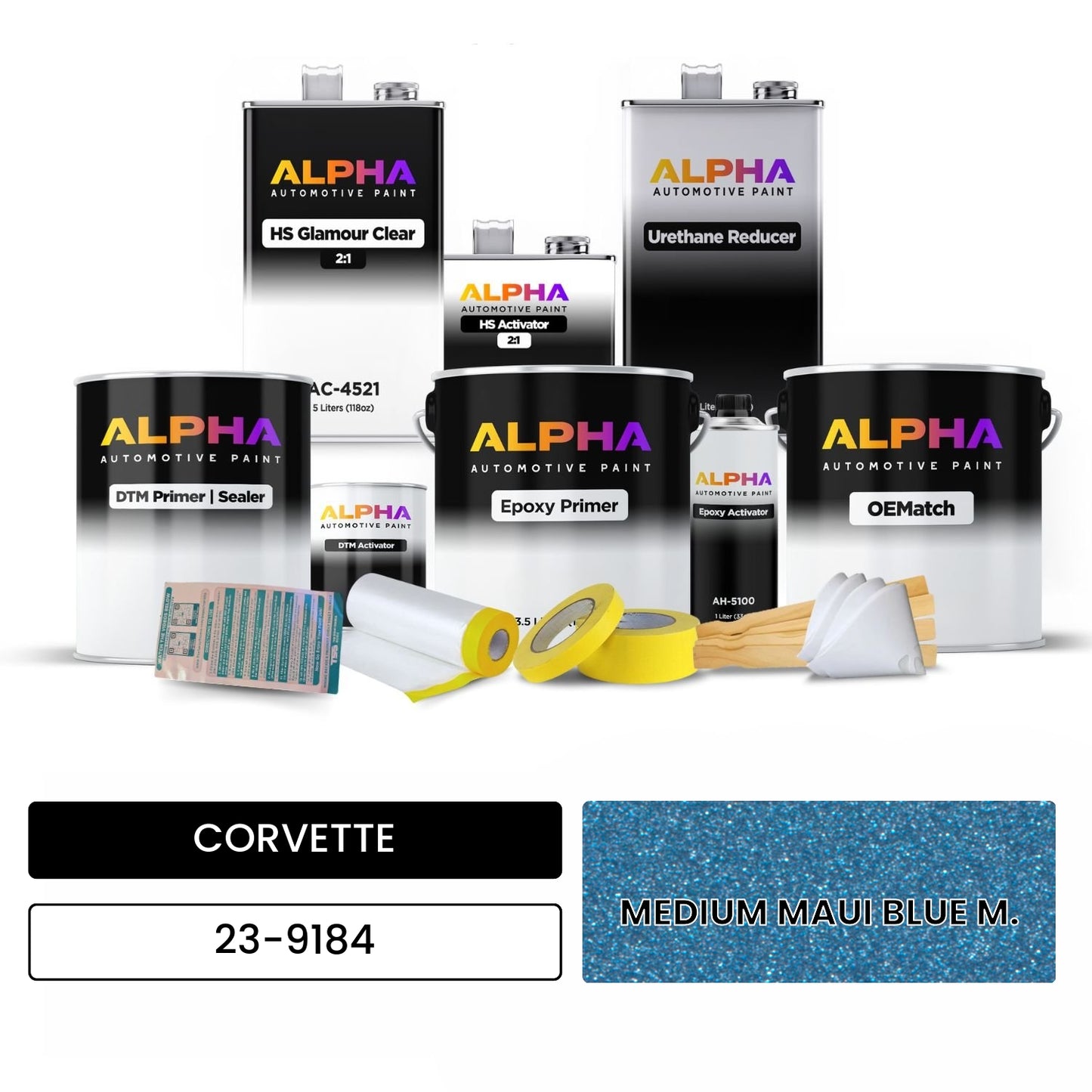 CORVETTE MEDIUM MAUI BLUE M. 23-9184 OEMatch Vehicle Paint Kit