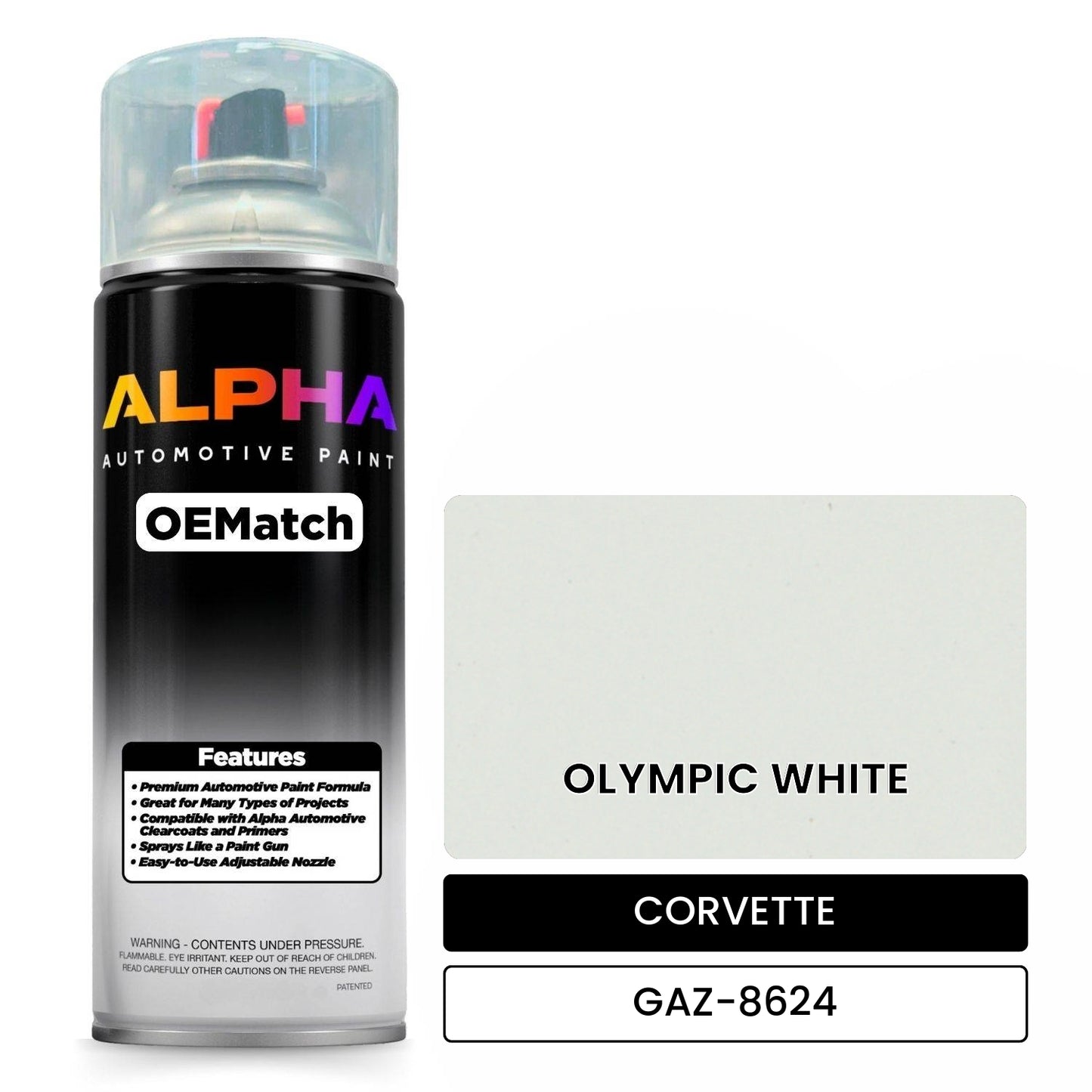 CORVETTE OLYMPIC WHITE GAZ-8624 OEMatch Spraycan