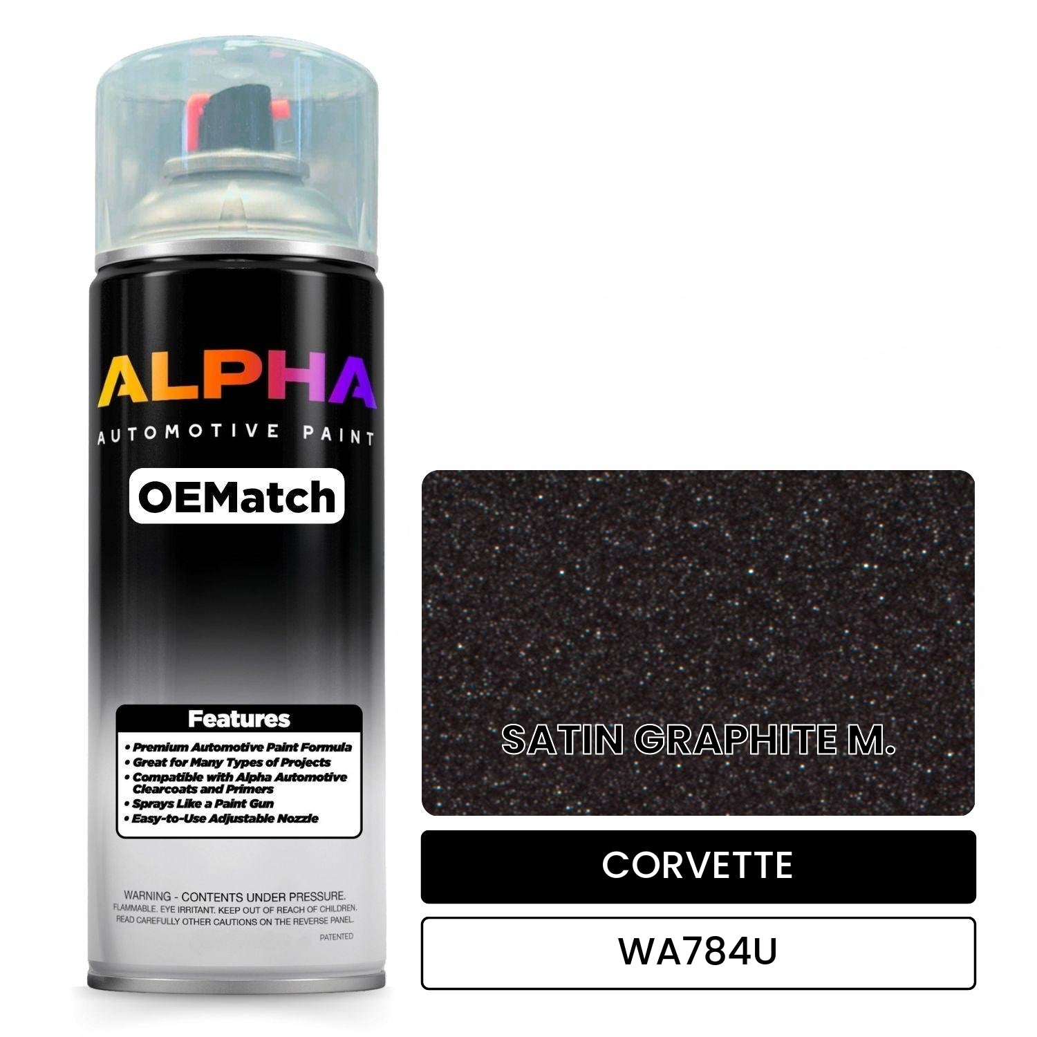 CORVETTE SATIN GRAPHITE M. WA784U OEMatch Spraycan