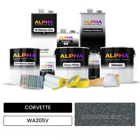 CORVETTE SATIN STEEL GREY M. WA205V OEMatch Vehicle Paint Kit