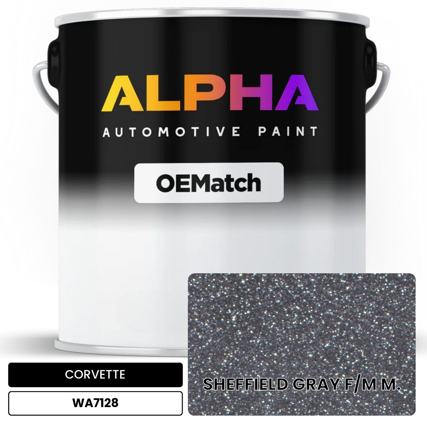 CORVETTE SHEFFIELD GRAY F/M M. WA7128 OEMatch Basecoat