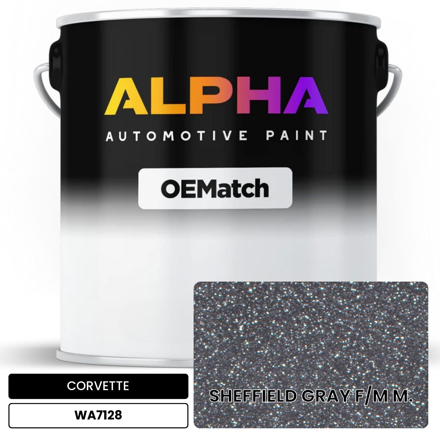 CORVETTE SHEFFIELD GRAY F/M M. WA7128 OEMatch Basecoat