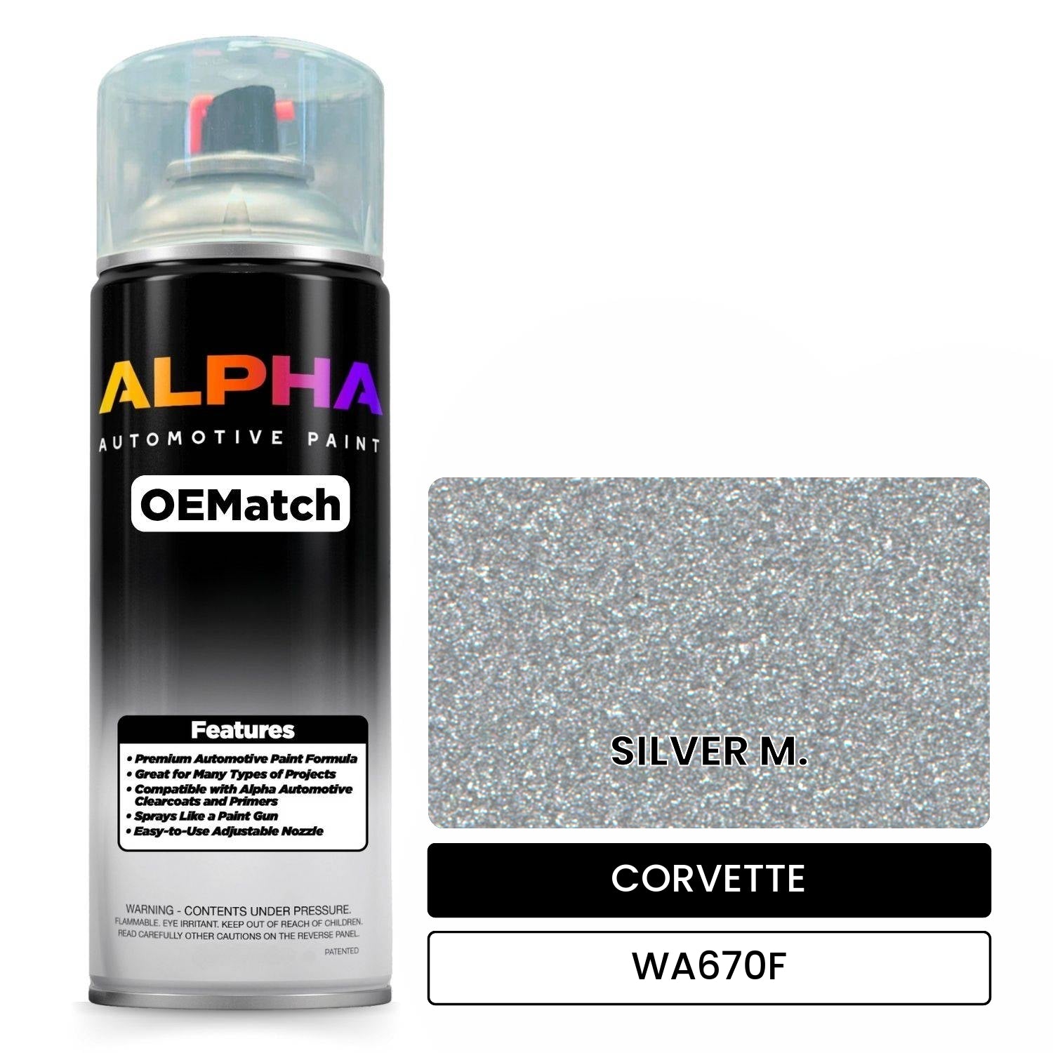 CORVETTE SILVER M. WA670F OEMatch Spraycan