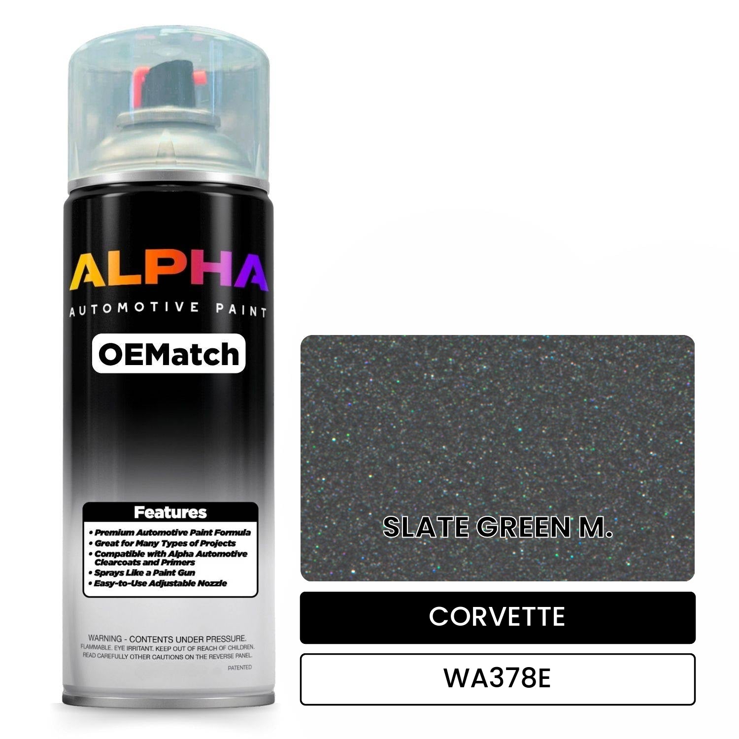 CORVETTE SLATE GREEN M. WA378E OEMatch Spraycan