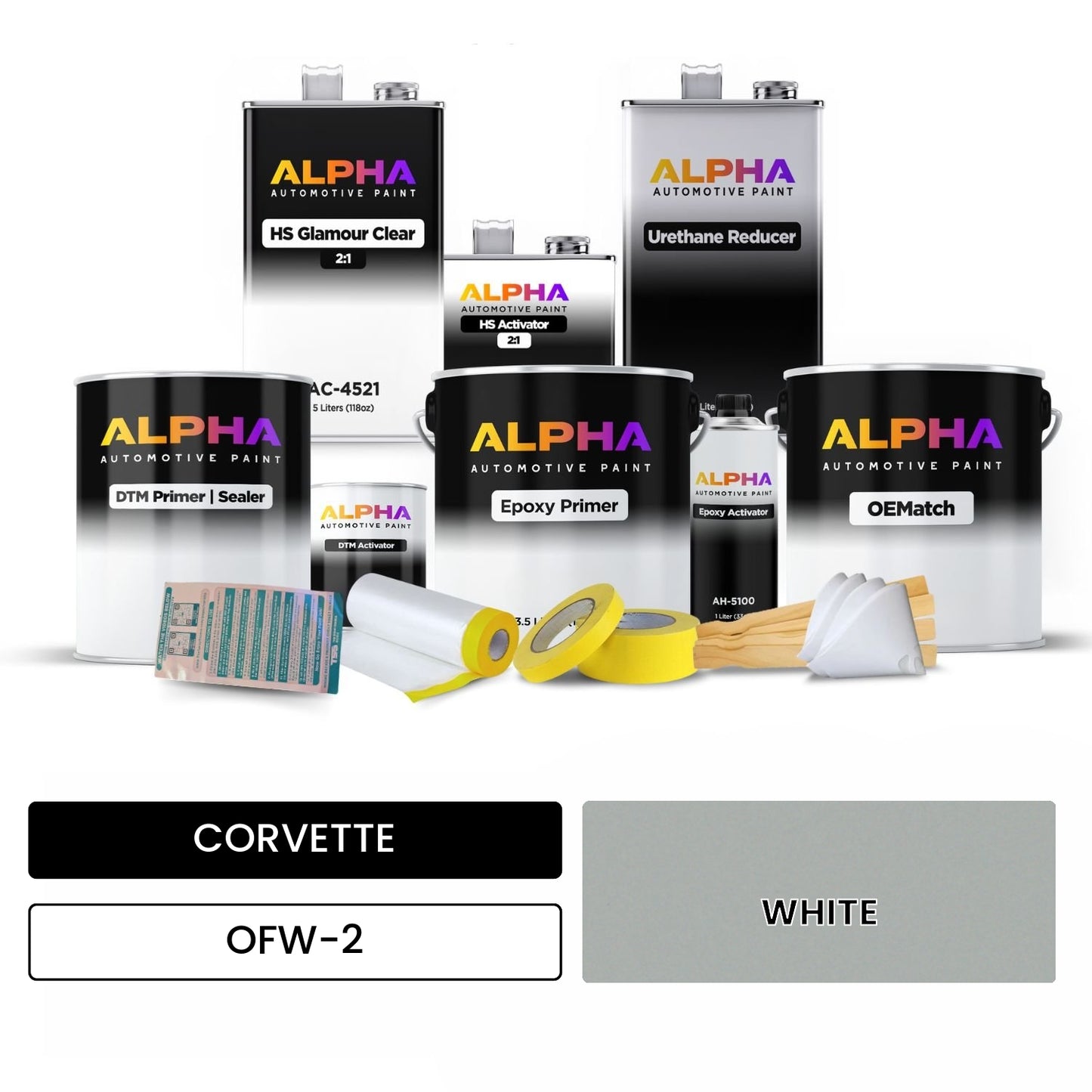 CORVETTE WHITE OFW-2 OEMatch Vehicle Paint Kit