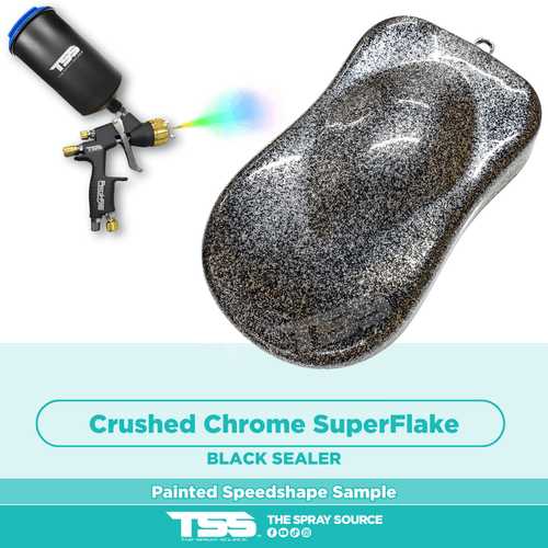 Crushed Chrome SuperFlake Painted Sample (Black Ground Coat)