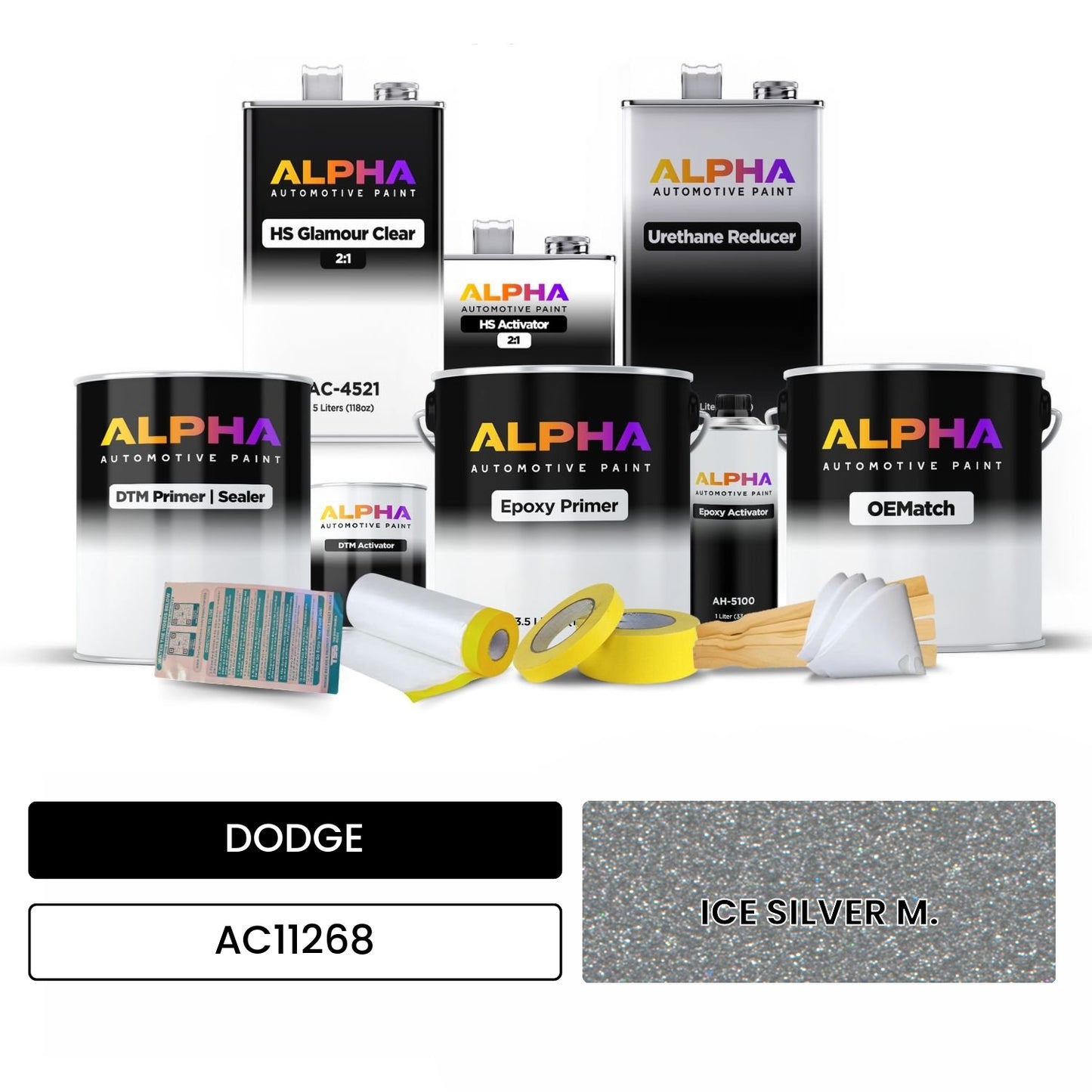 DODGE ICE SILVER M. AC11268 OEMatch Vehicle Paint Kit