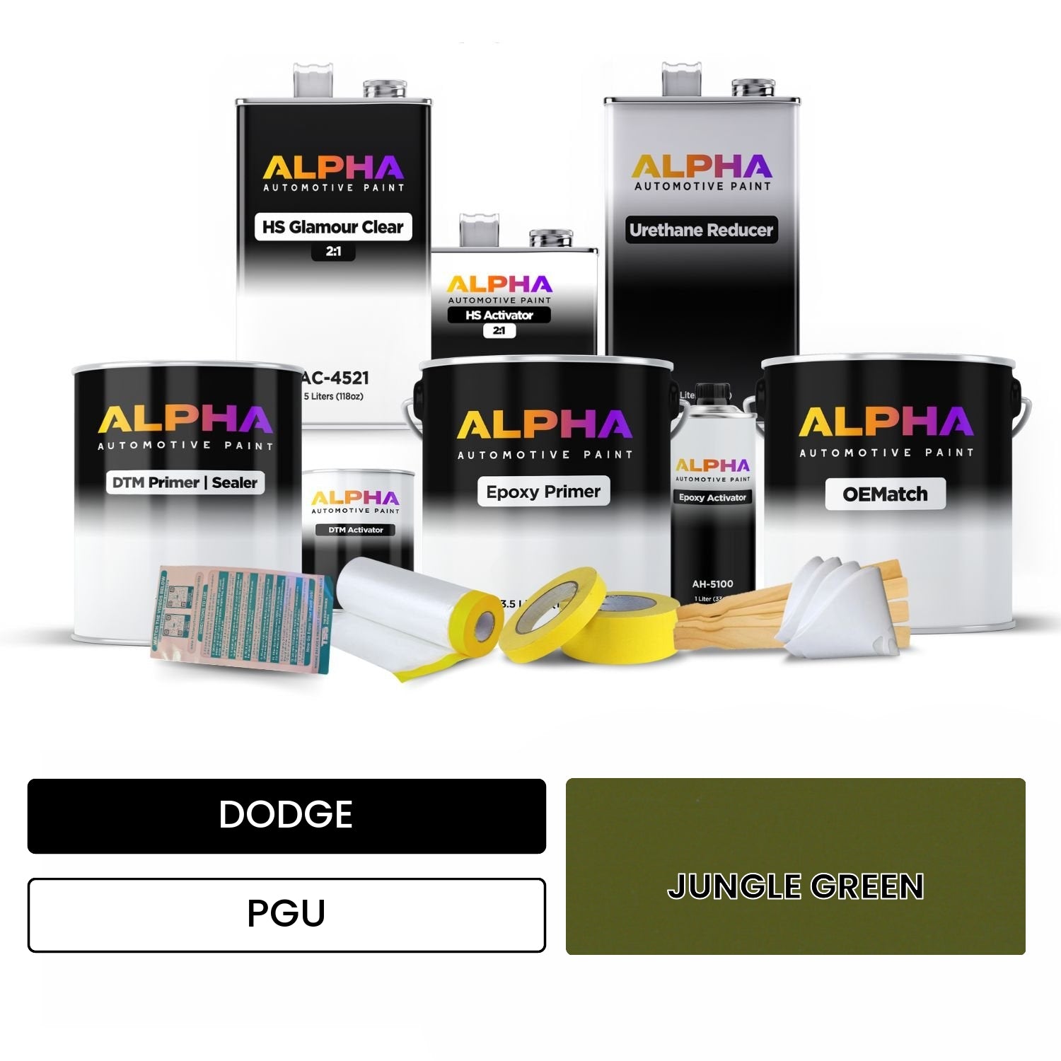 DODGE JUNGLE GREEN PGU OEMatch Vehicle Paint Kit