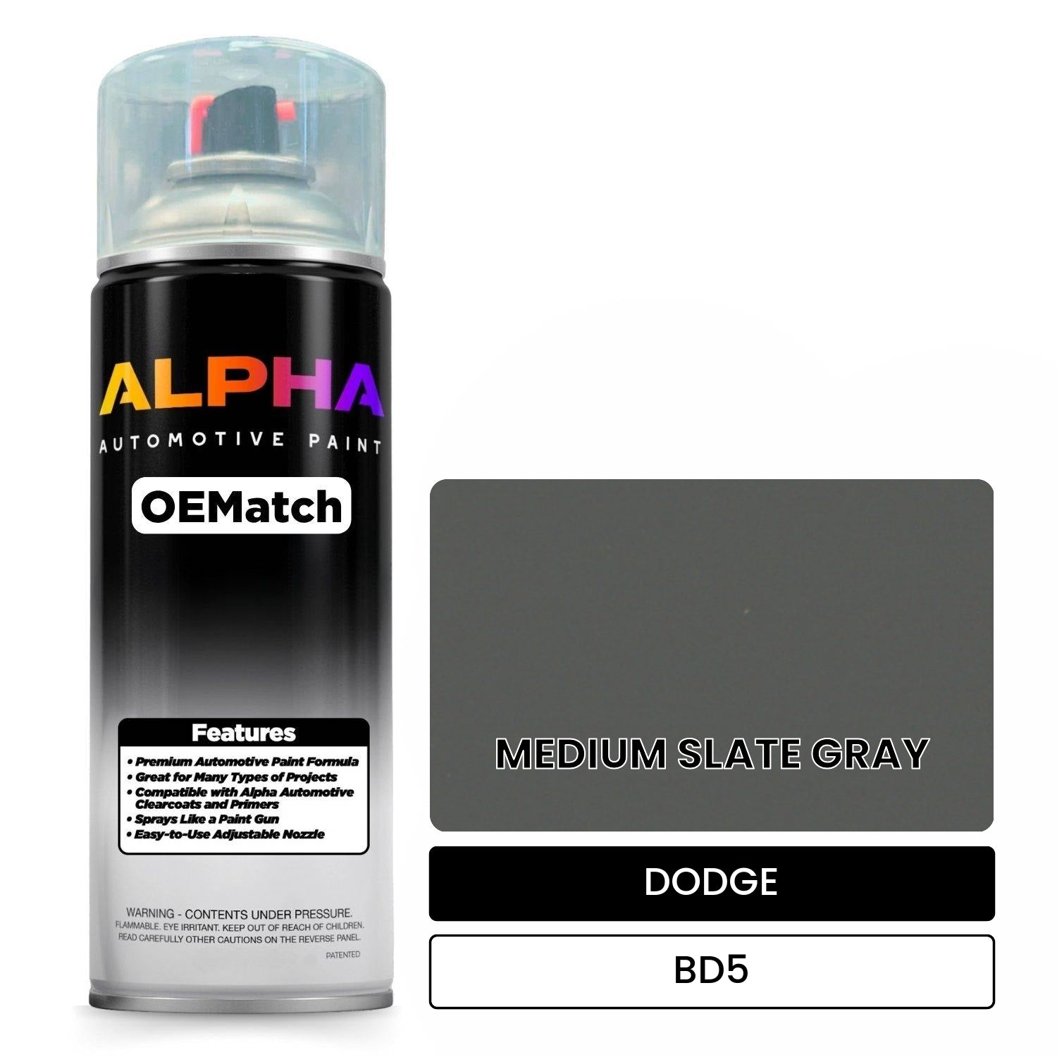 DODGE MEDIUM SLATE GRAY BD5 OEMatch Spraycan