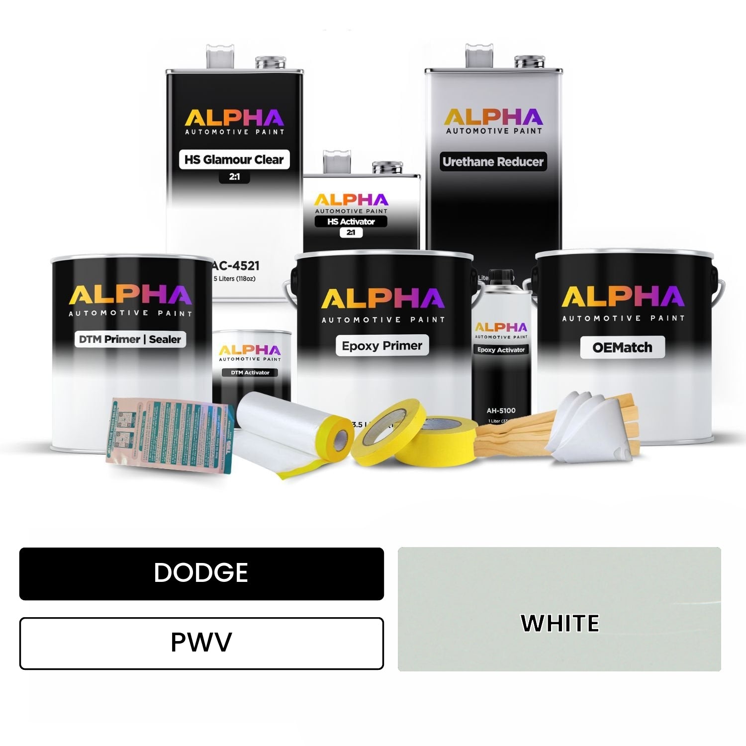 DODGE WHITE PWV OEMatch Vehicle Paint Kit