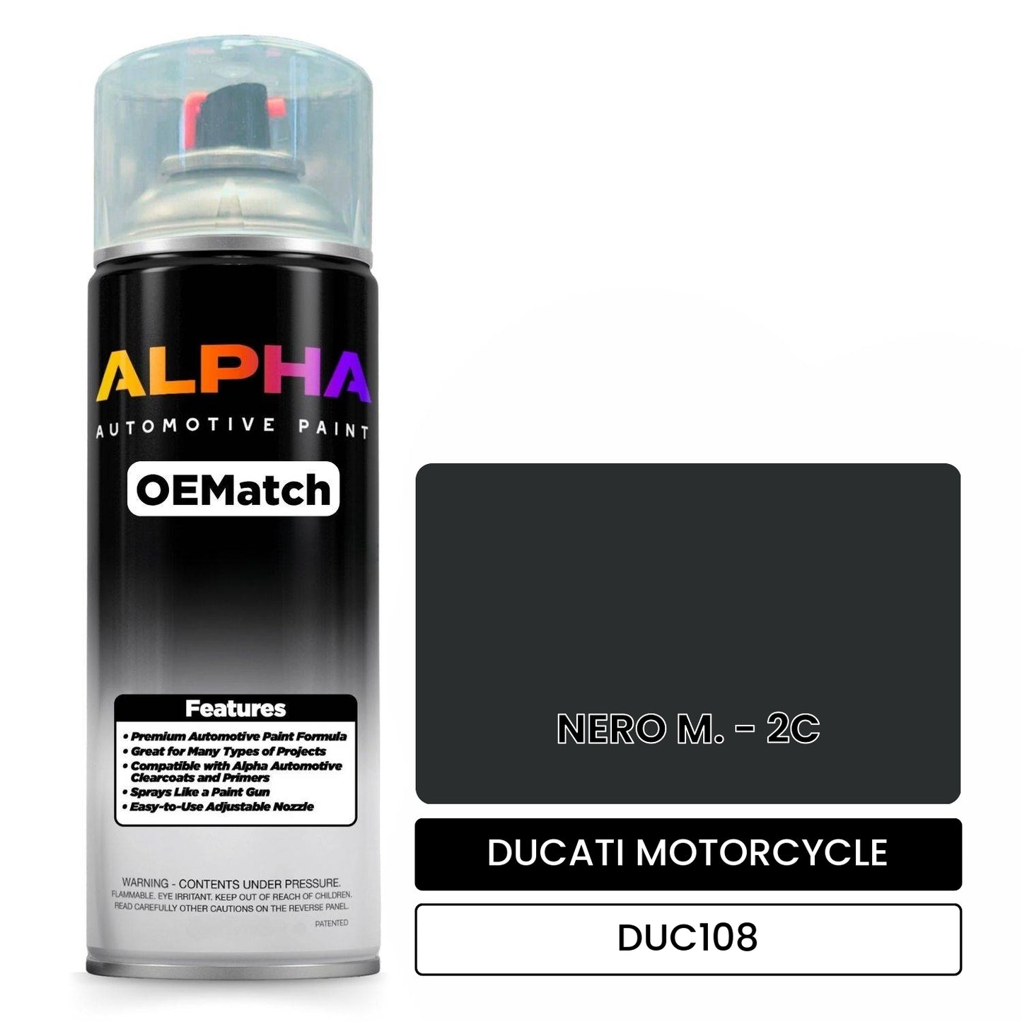 DUCATI MOTORCYCLE NERO M. - 2C DUC108 OEMatch Spraycan