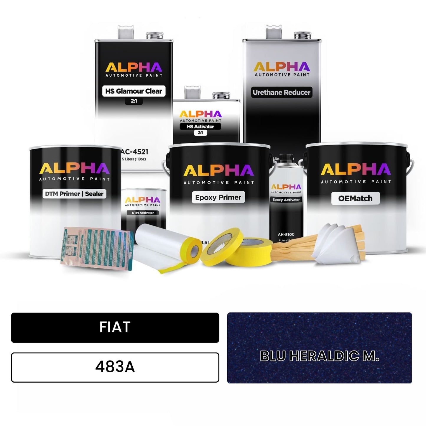 FIAT BLU HERALDIC M. 483A OEMatch Vehicle Paint Kit
