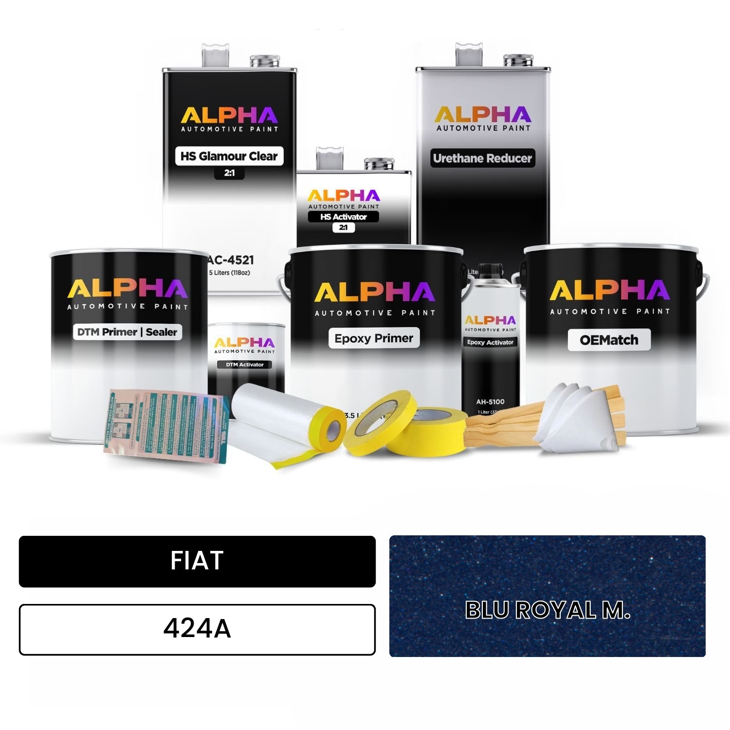FIAT BLU ROYAL M. 424A OEMatch Vehicle Paint Kit