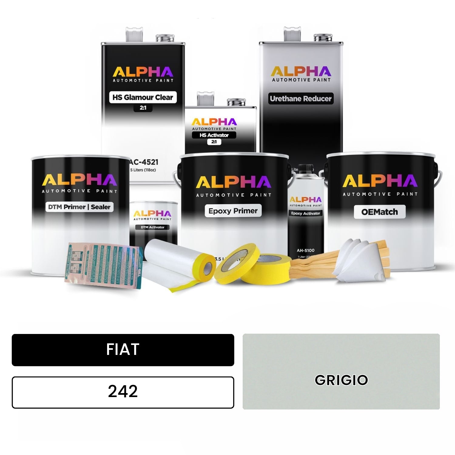 FIAT GRIGIO 242 OEMatch Vehicle Paint Kit