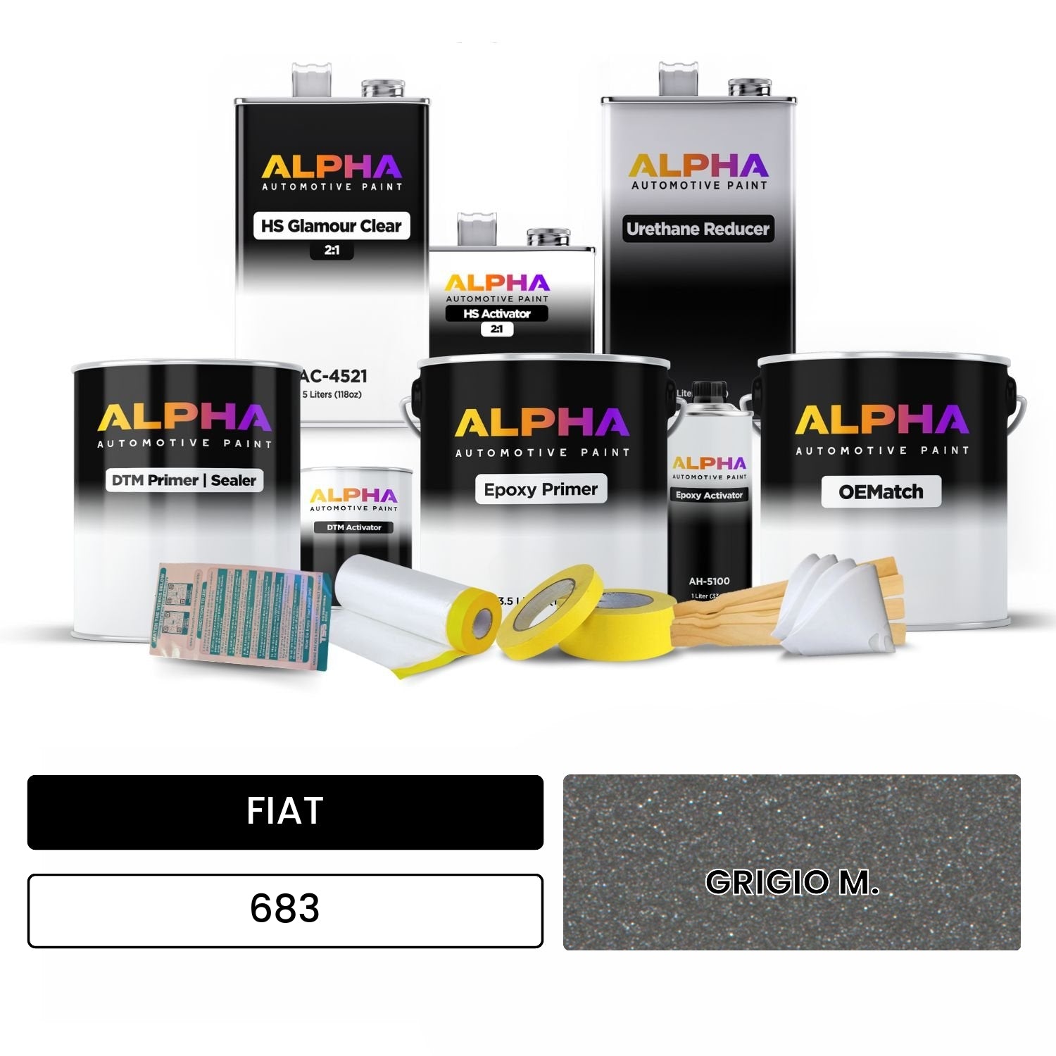 FIAT GRIGIO M. 683 OEMatch Vehicle Paint Kit