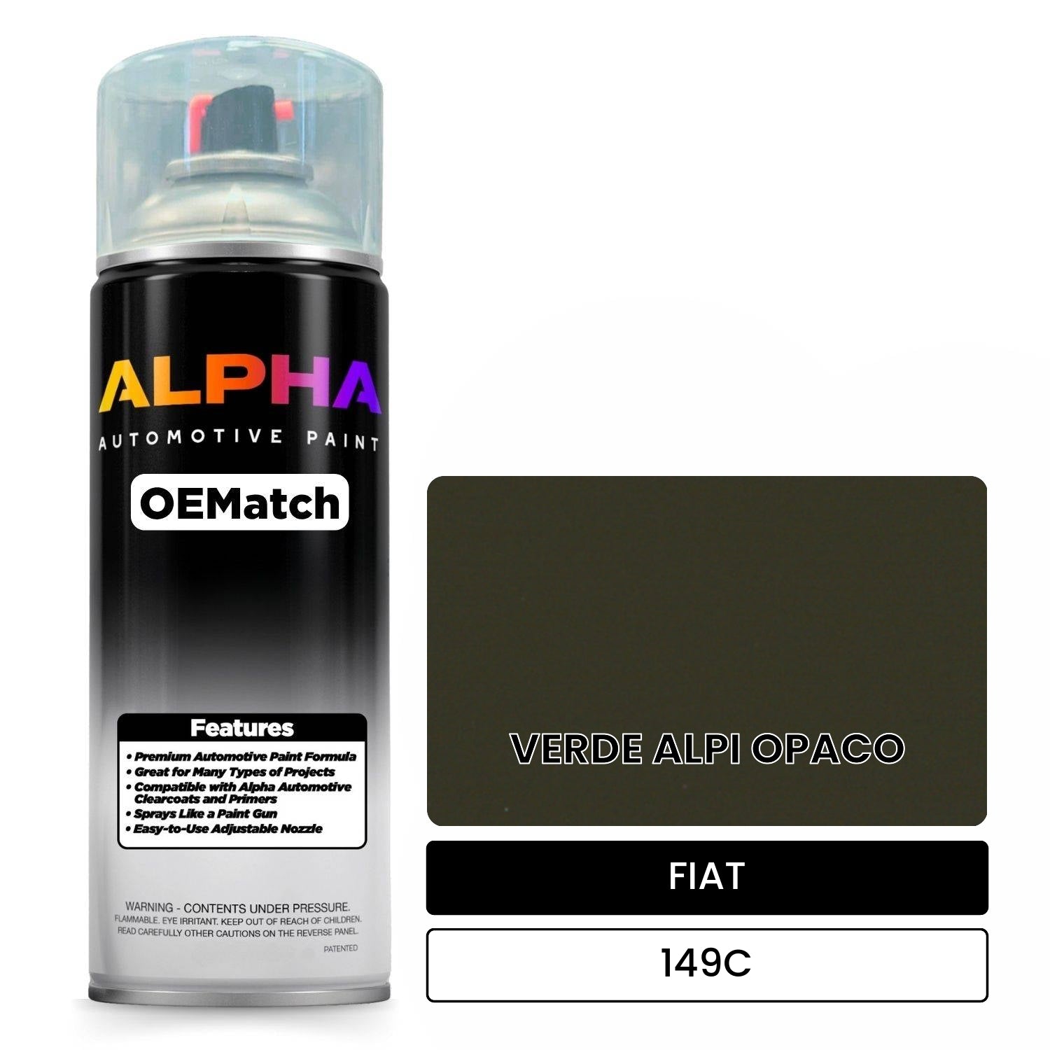 FIAT VERDE ALPI OPACO 149C OEMatch Spraycan