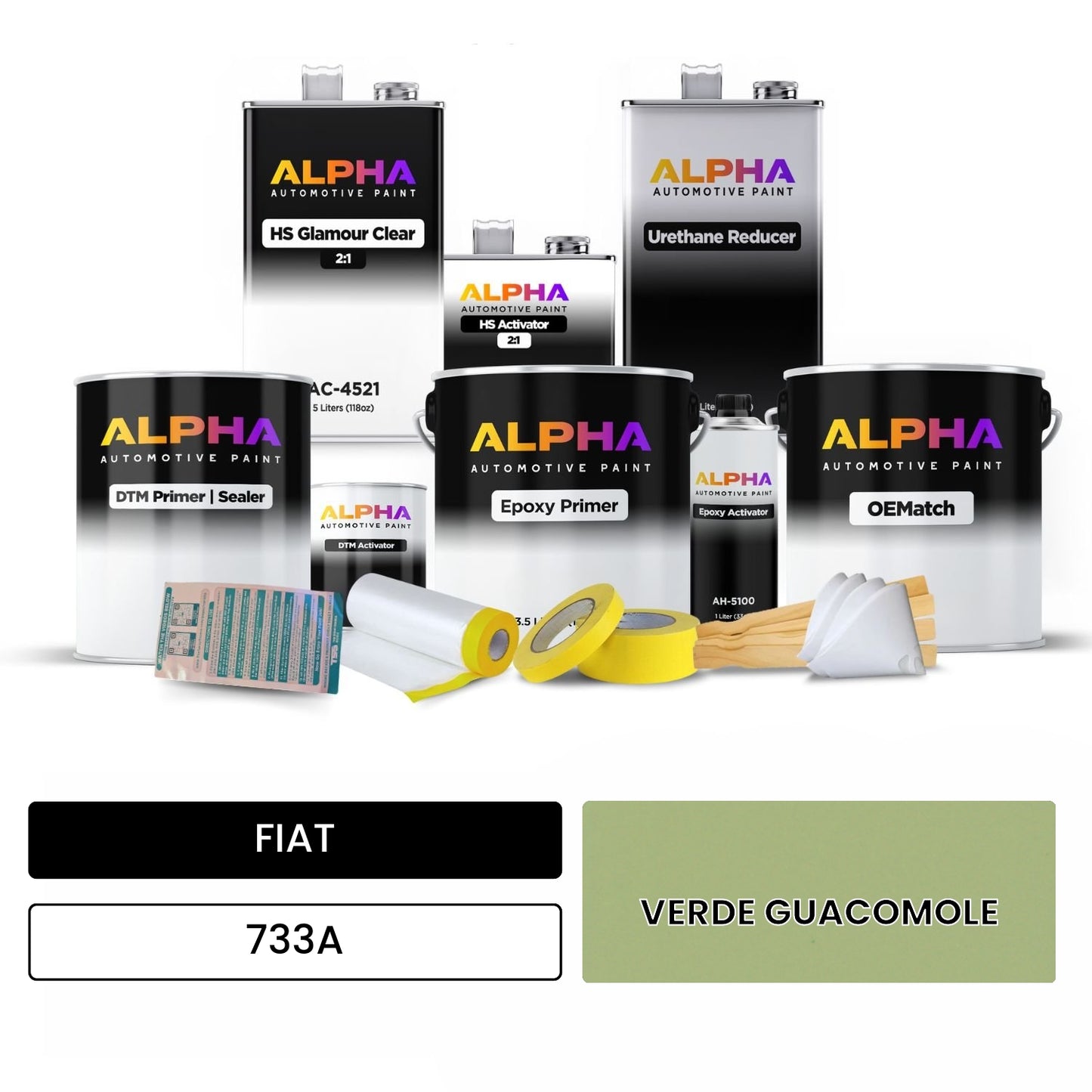 FIAT VERDE GUACOMOLE 733A OEMatch Vehicle Paint Kit