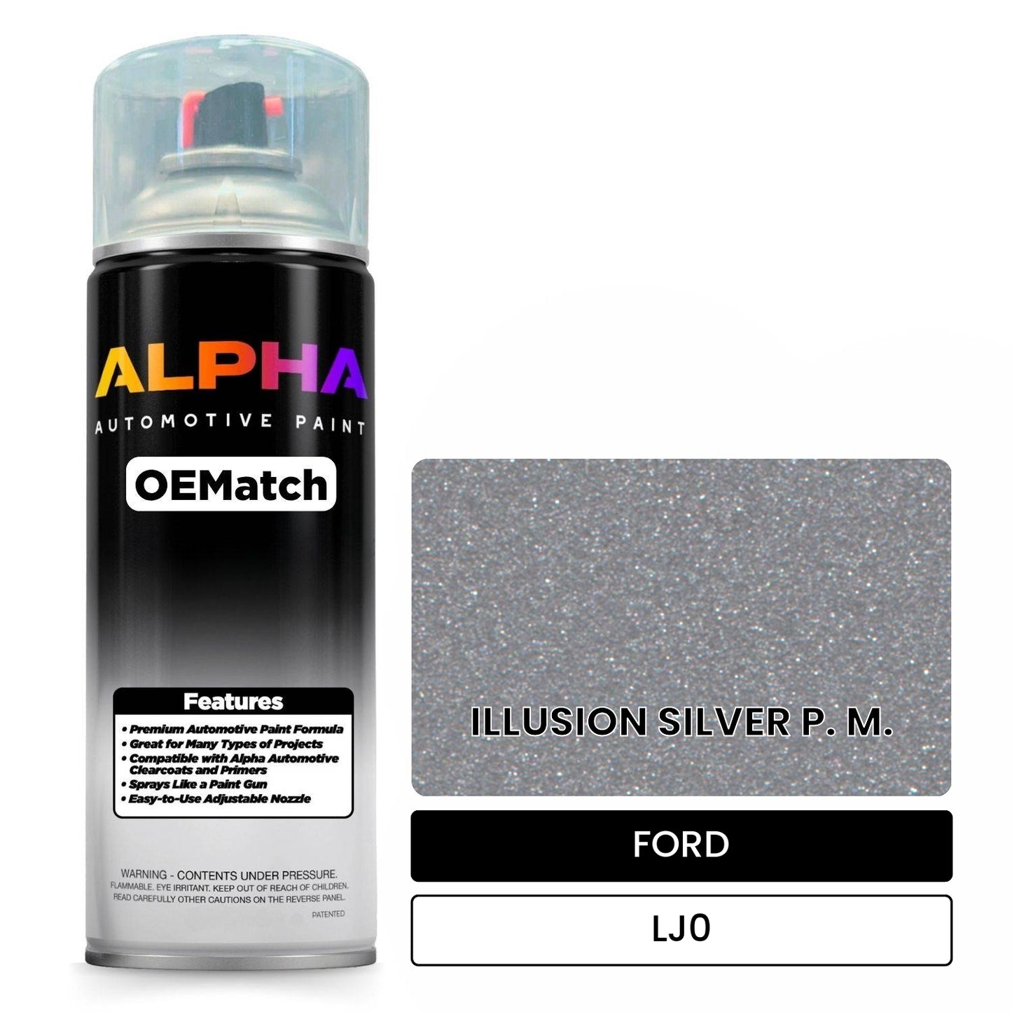 FORD ILLUSION SILVER P. M. LJ0 OEMatch Spraycan