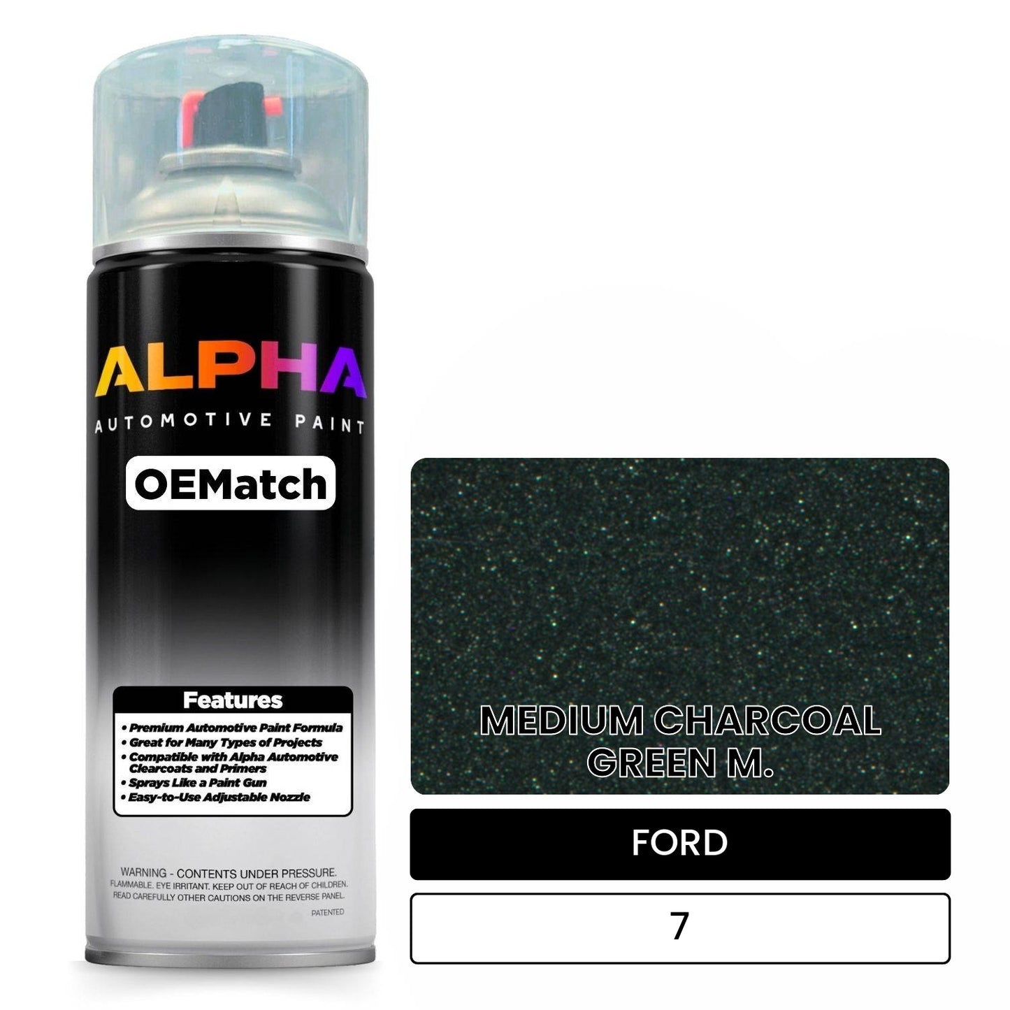 FORD MEDIUM CHARCOAL GREEN M. 7 OEMatch Spraycan