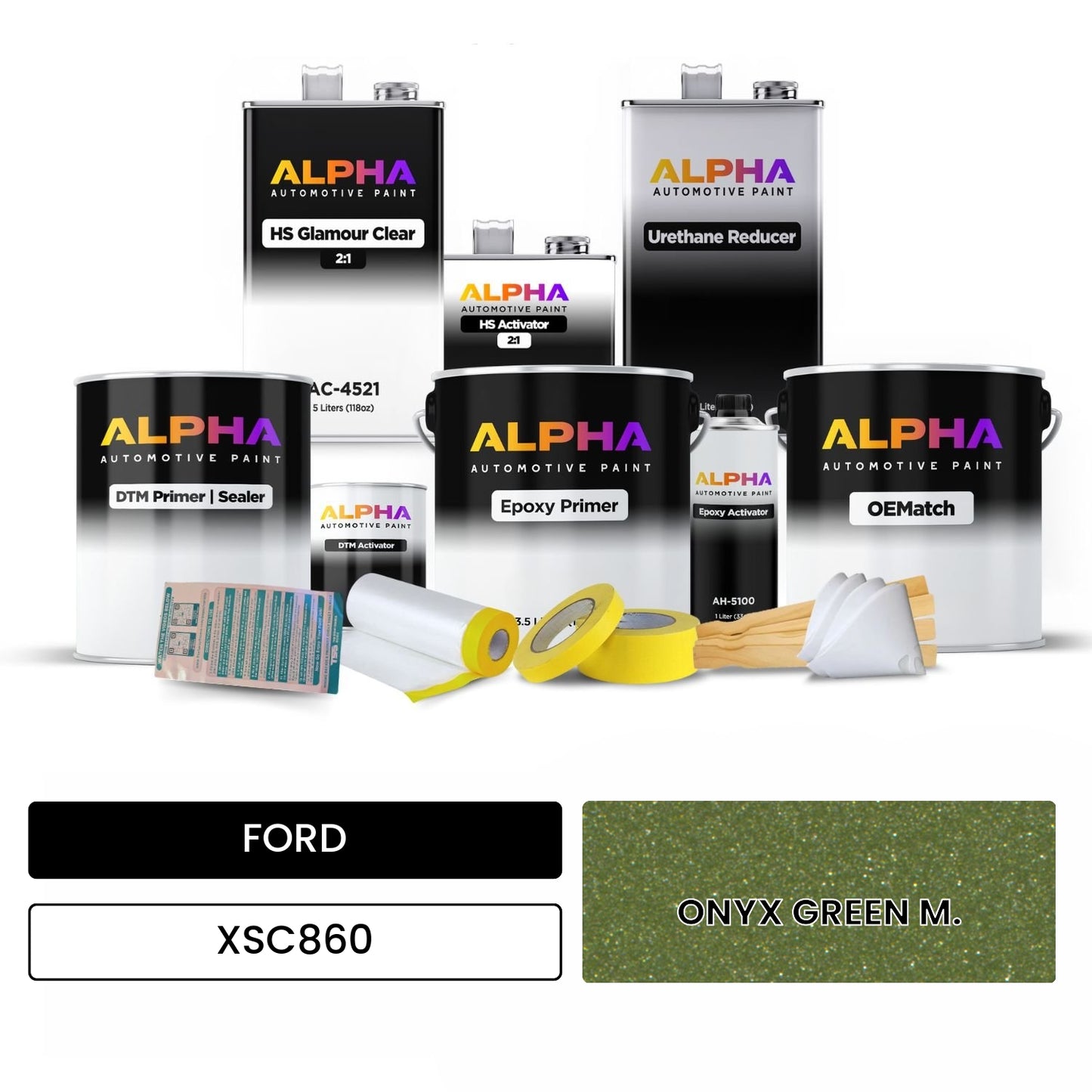 FORD ONYX GREEN M. XSC860 OEMatch Vehicle Paint Kit