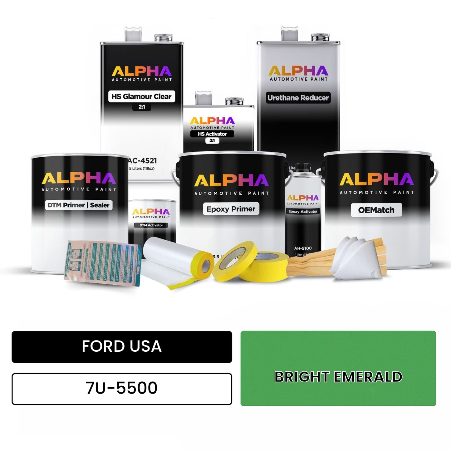 FORD USA BRIGHT EMERALD 7U-5500 OEMatch Vehicle Paint Kit