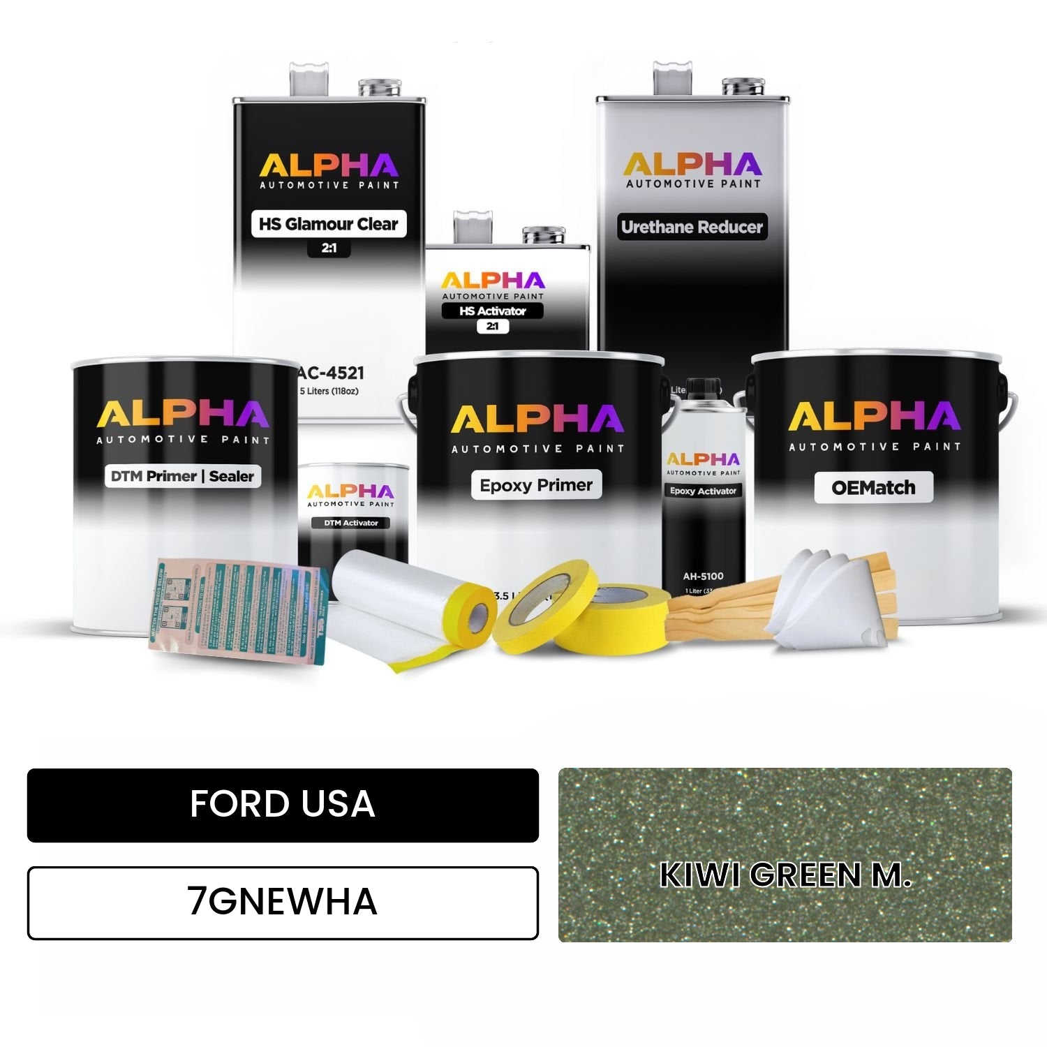 FORD USA KIWI GREEN M. 7GNEWHA OEMatch Vehicle Paint Kit