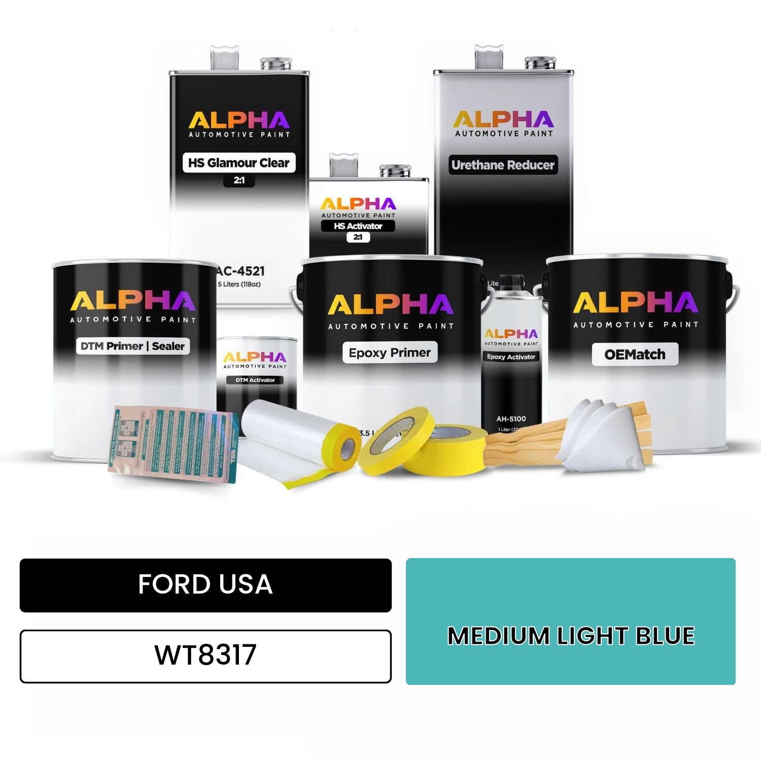 FORD USA MEDIUM LIGHT BLUE WT8317 OEMatch Vehicle Paint Kit