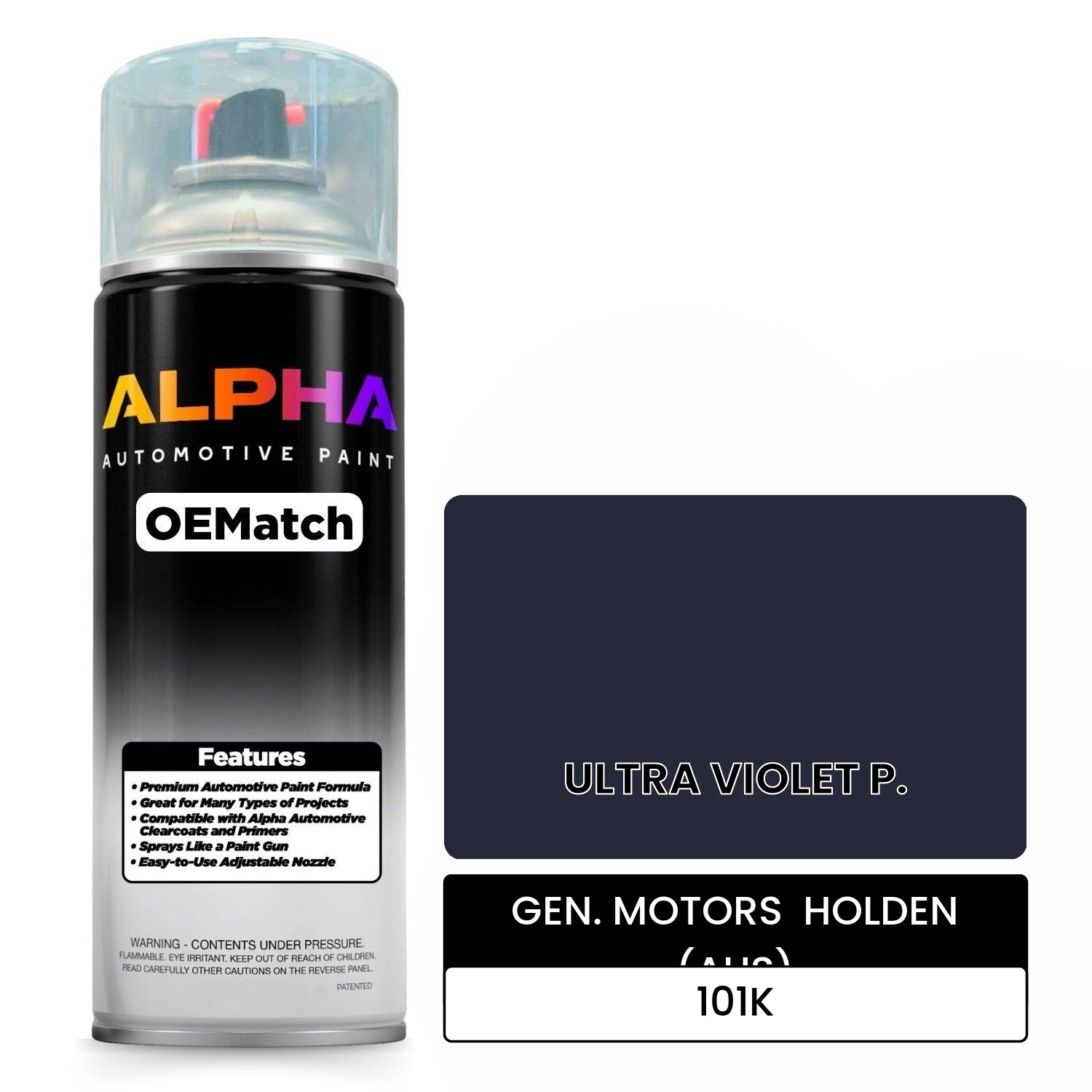 GEN. MOTORS  HOLDEN (AUS) ULTRA VIOLET P. 101K OEMatch Spraycan