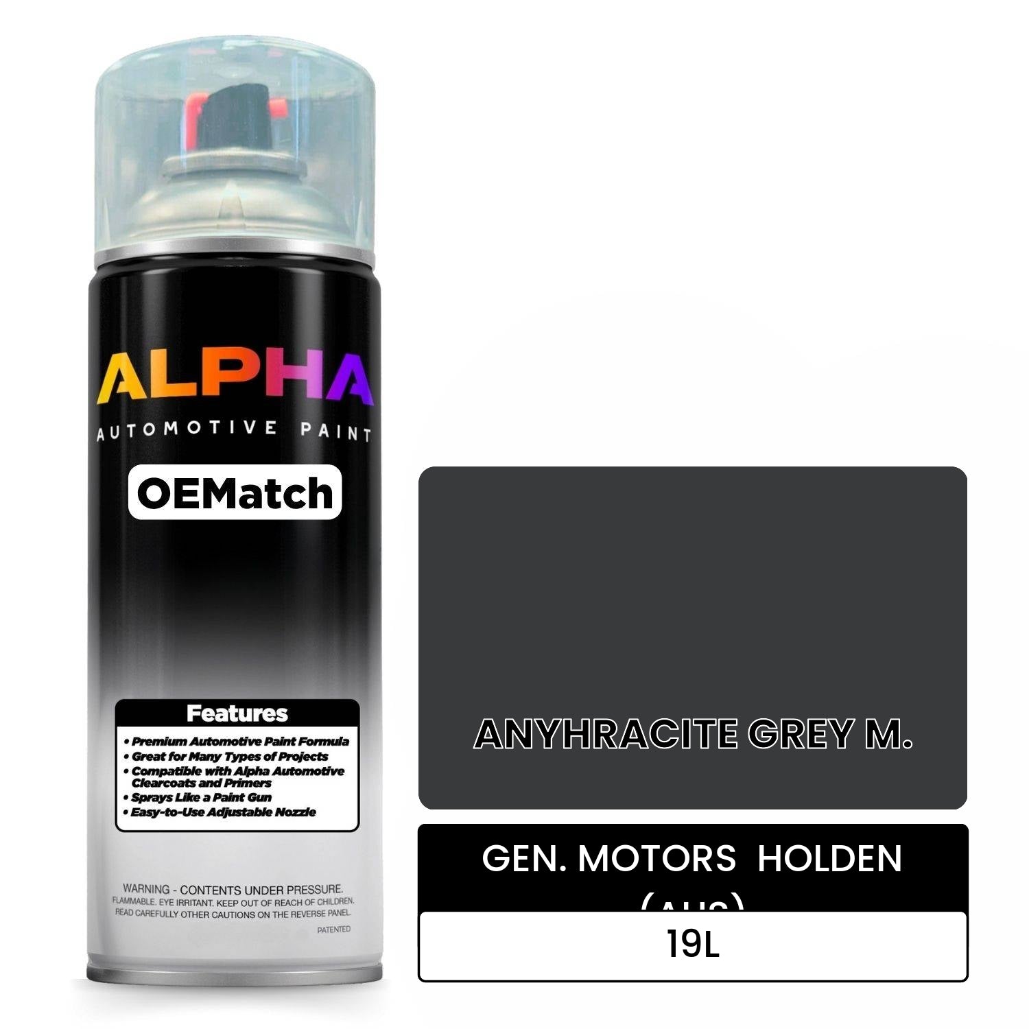 GEN. MOTORS  HOLDEN (AUS) ANYHRACITE GREY M. 19L OEMatch Spraycan