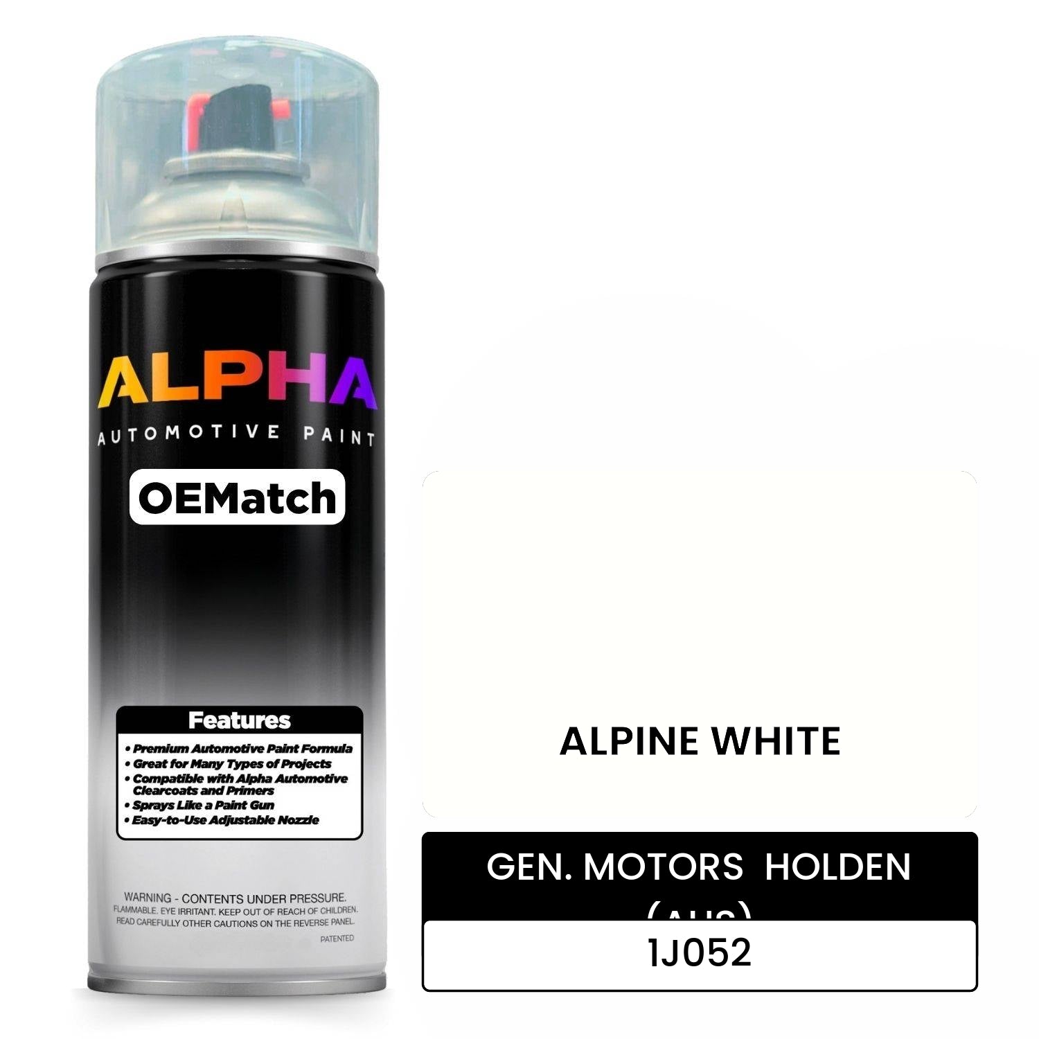 GEN. MOTORS  HOLDEN (AUS) ALPINE WHITE 1J052 OEMatch Spraycan