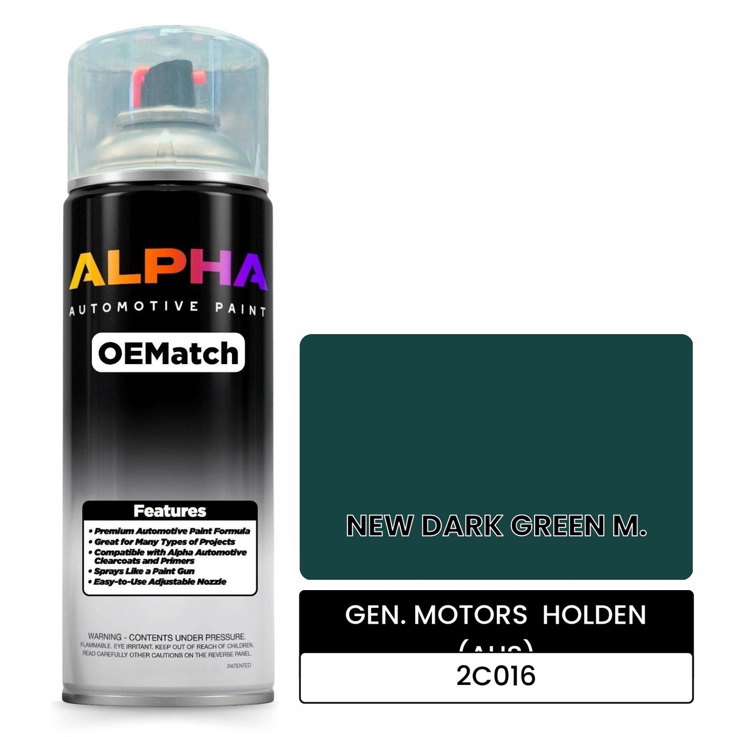 GEN. MOTORS  HOLDEN (AUS) NEW DARK GREEN M. 2C016 OEMatch Spraycan