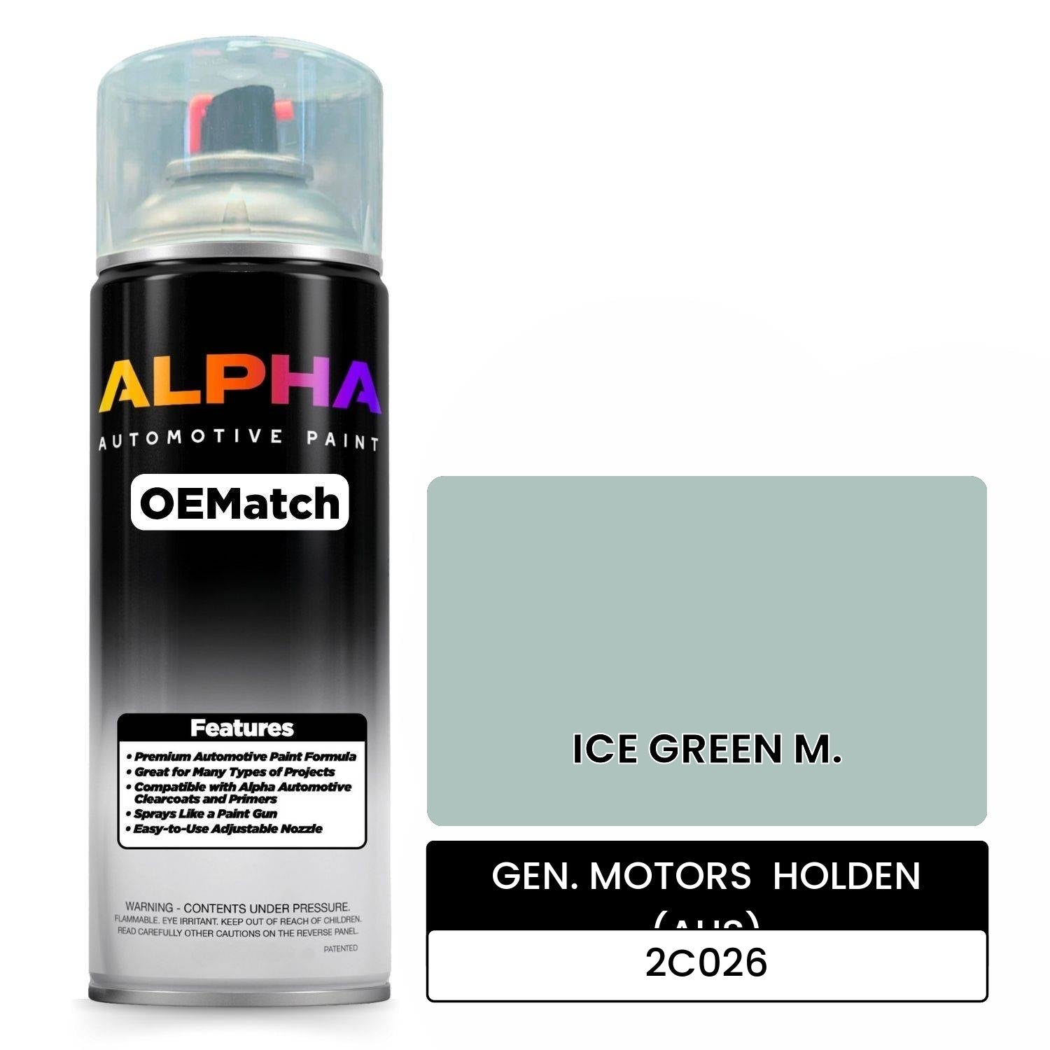 GEN. MOTORS  HOLDEN (AUS) ICE GREEN M. 2C026 OEMatch Spraycan