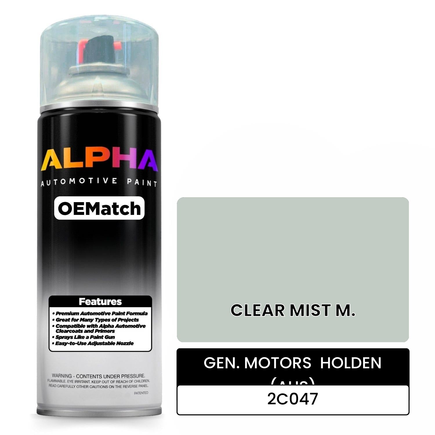GEN. MOTORS  HOLDEN (AUS) CLEAR MIST M. 2C047 OEMatch Spraycan
