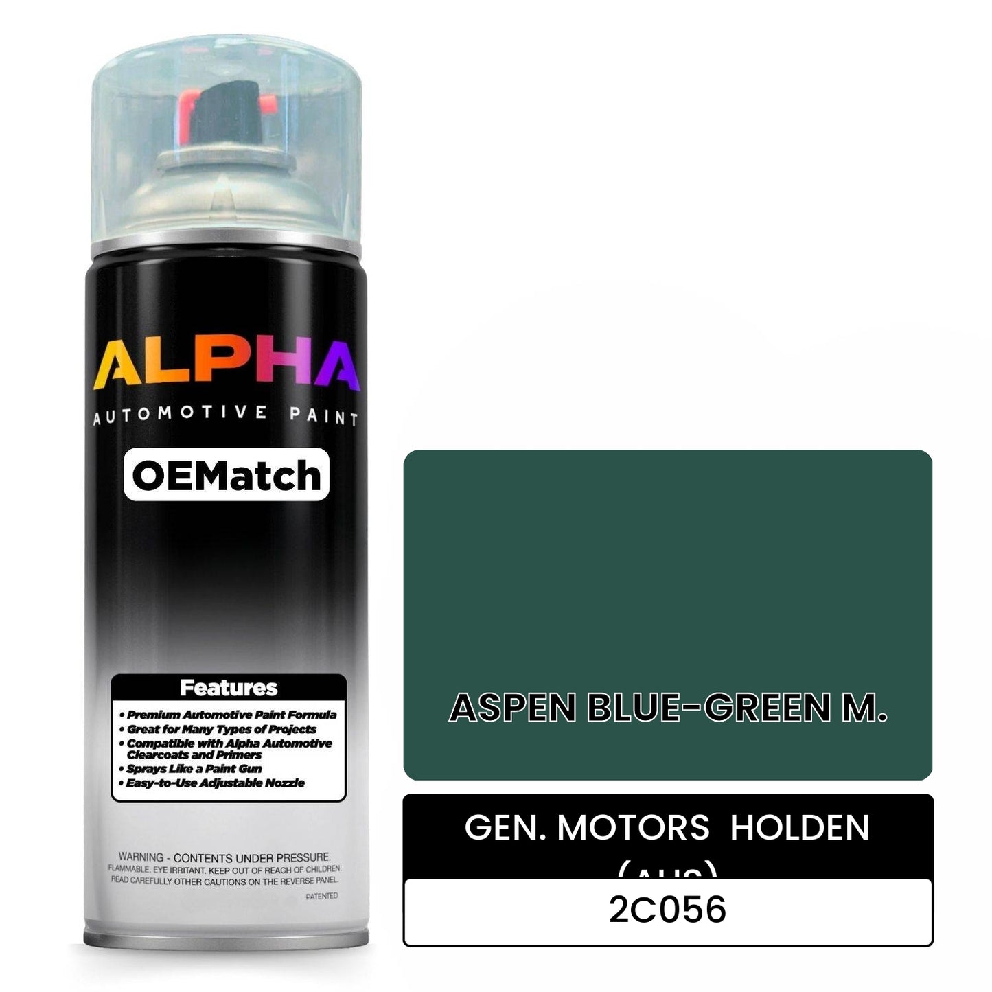 GEN. MOTORS  HOLDEN (AUS) ASPEN BLUE-GREEN M. 2C056 OEMatch Spraycan