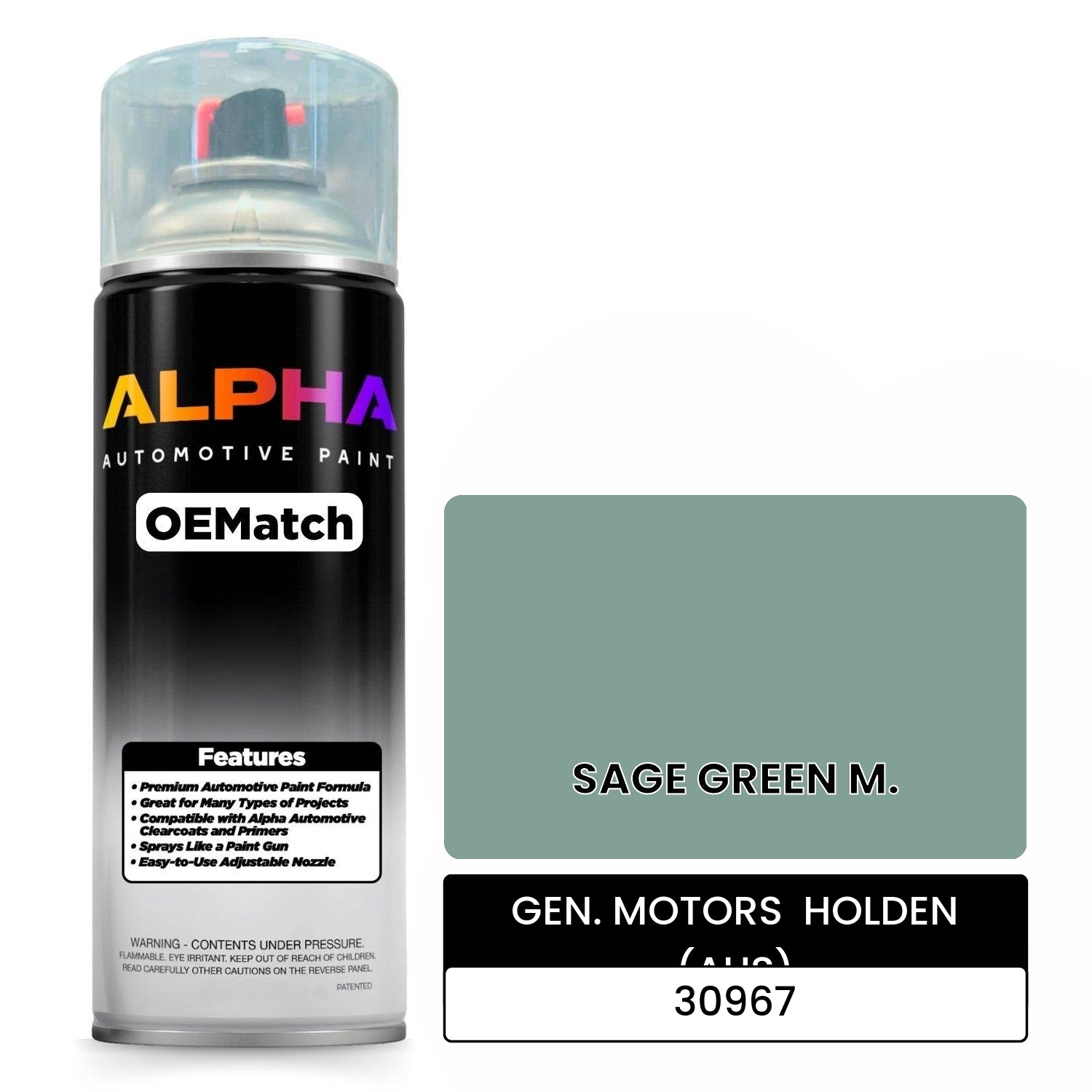 GEN. MOTORS  HOLDEN (AUS) SAGE GREEN M. 30967 OEMatch Spraycan