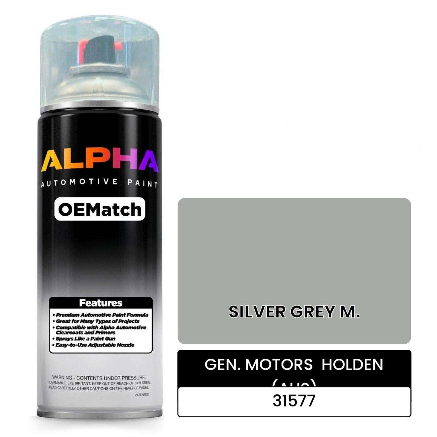 GEN. MOTORS  HOLDEN (AUS) SILVER GREY M. 31577 OEMatch Spraycan