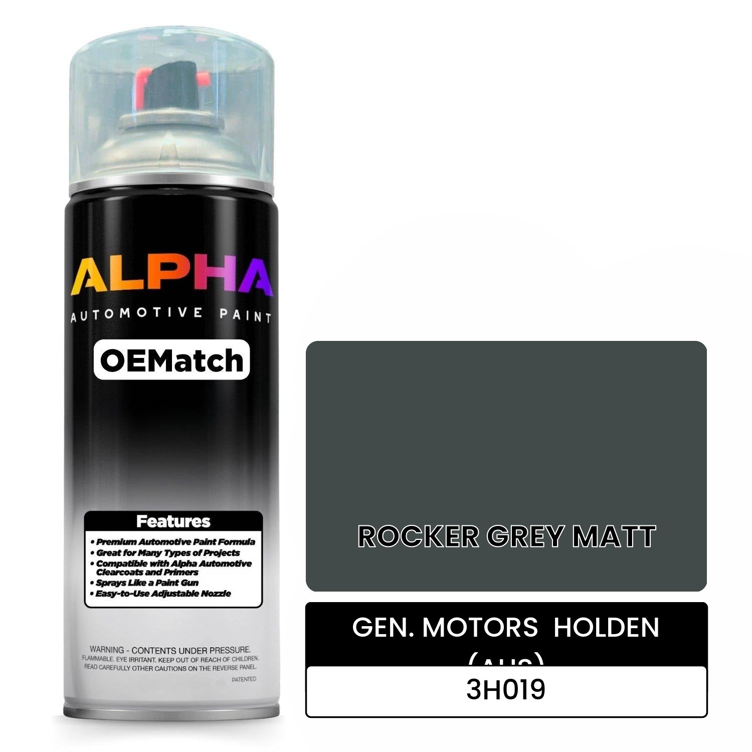 GEN. MOTORS  HOLDEN (AUS) ROCKER GREY MATT 3H019 OEMatch Spraycan
