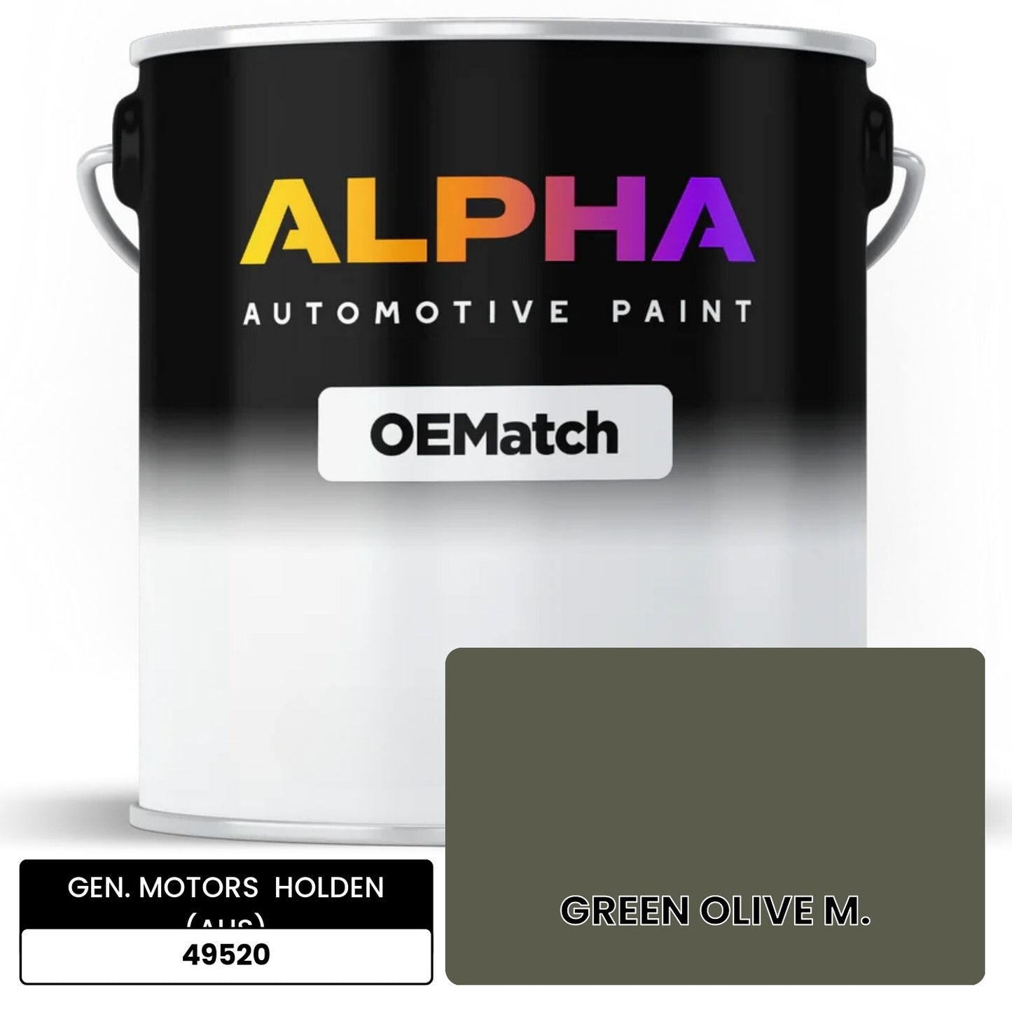GEN. MOTORS  HOLDEN (AUS) GREEN OLIVE M. 49520 OEMatch Basecoat