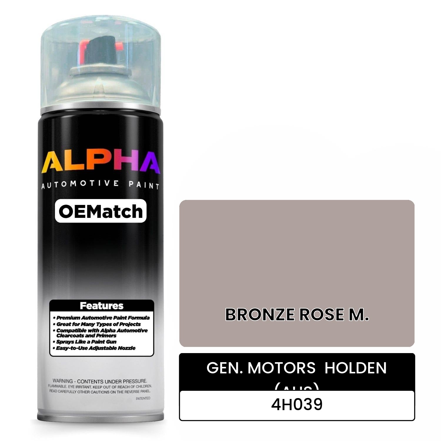 GEN. MOTORS  HOLDEN (AUS) BRONZE ROSE M. 4H039 OEMatch Spraycan