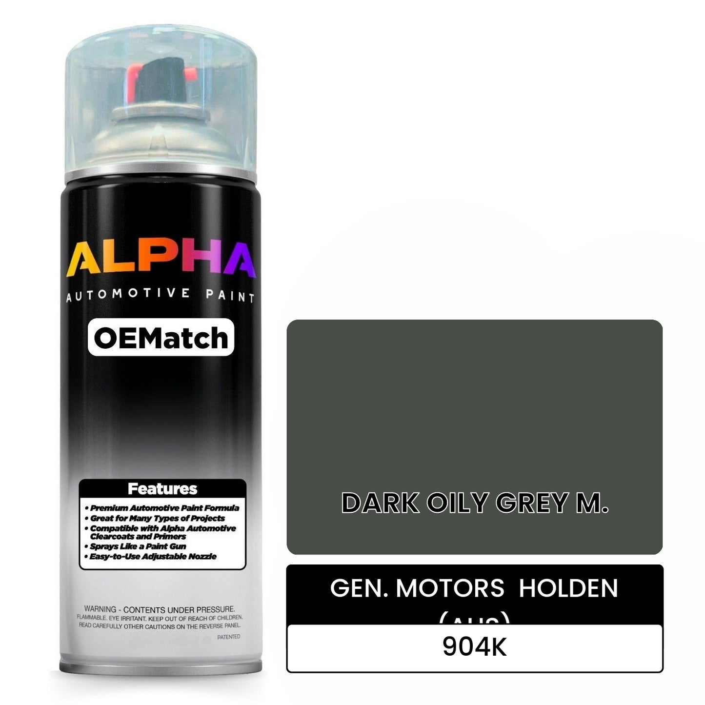 GEN. MOTORS  HOLDEN (AUS) DARK OILY GREY M. 904K OEMatch Spraycan